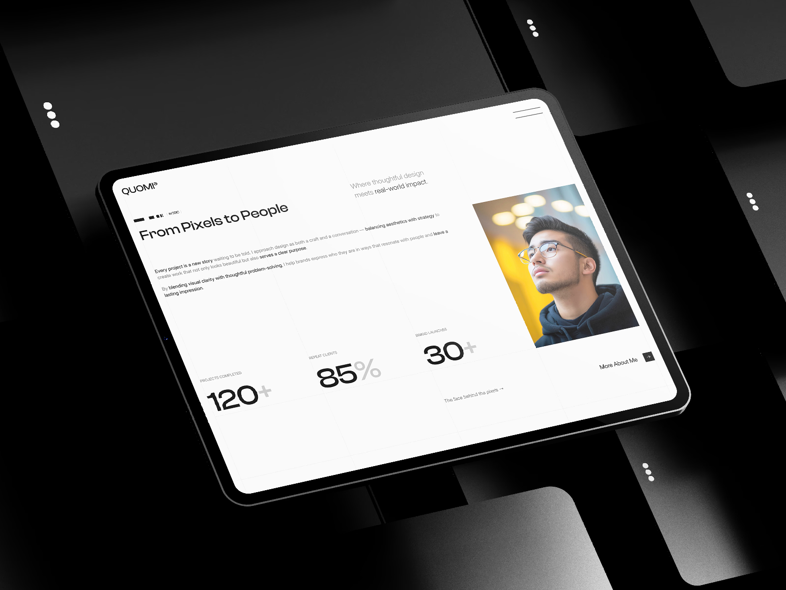 黑白极简专业创意机构官网设计灵感，SaaS、设计工作室 Framer 网站模板详情图 2