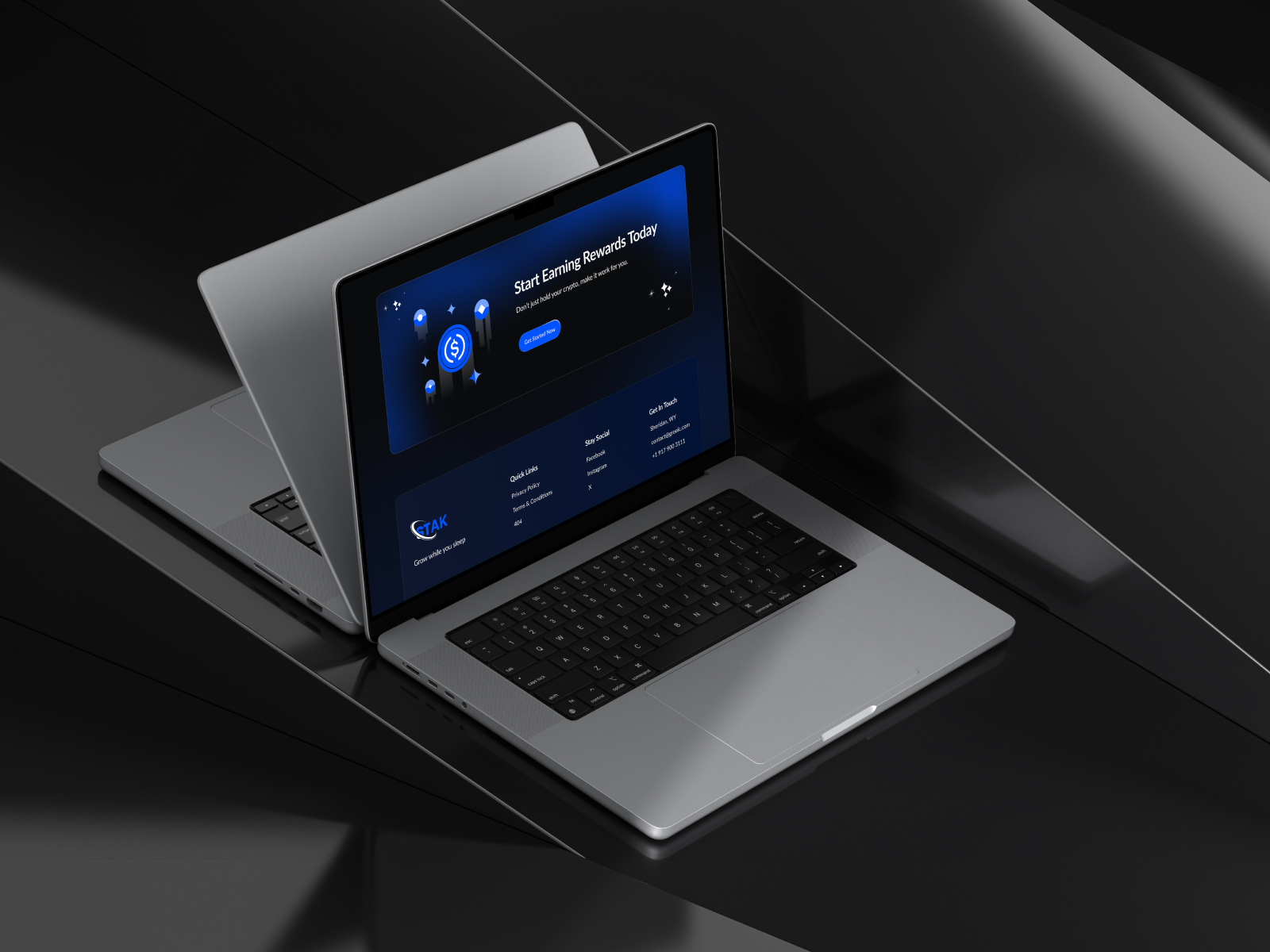 高级暗黑极简 Web3 项目官网设计灵感，Web3、SaaS Framer 网站模板详情图 3