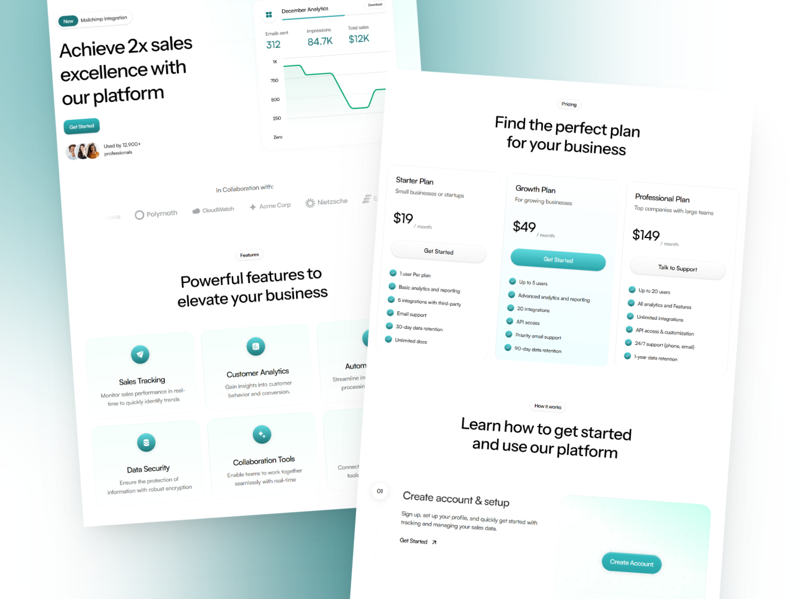 现代 SaaS 产品官网设计灵感，SaaS、企业官网 Framer 网站模板详情图 2