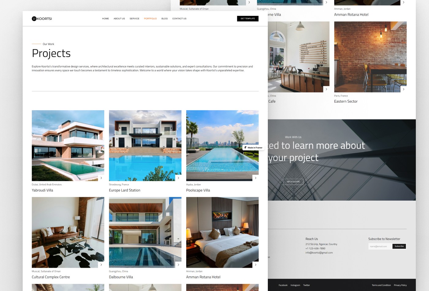 个人品牌网站设计灵感，房地产、建筑空间 Framer 网站模板详情图 4