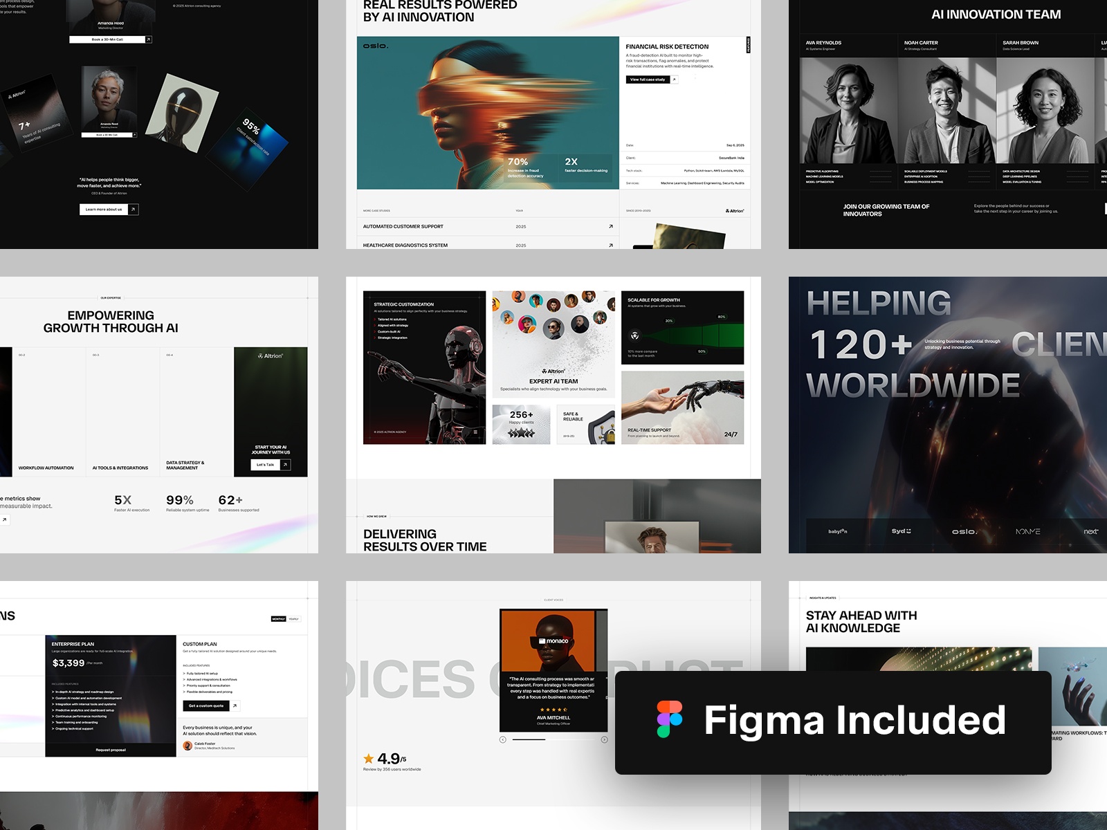 现代专业 AI 机构落地页设计灵感，人工智能、教育培训 Framer 网站模板详情图 2
