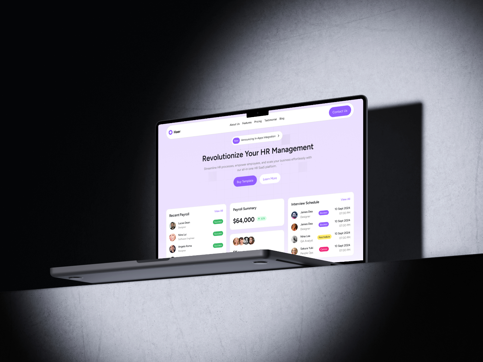 SaaS 产品官网设计灵感，SaaS Framer 网站模板详情图 1