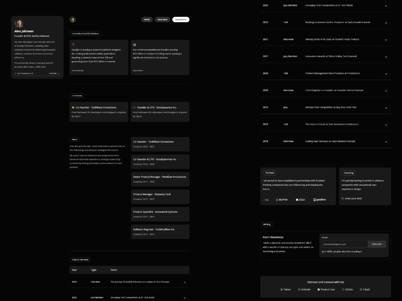 高级暗黑黑白极简作品集网站设计灵感，作品集、落地页 Framer 网站模板详情图 3
