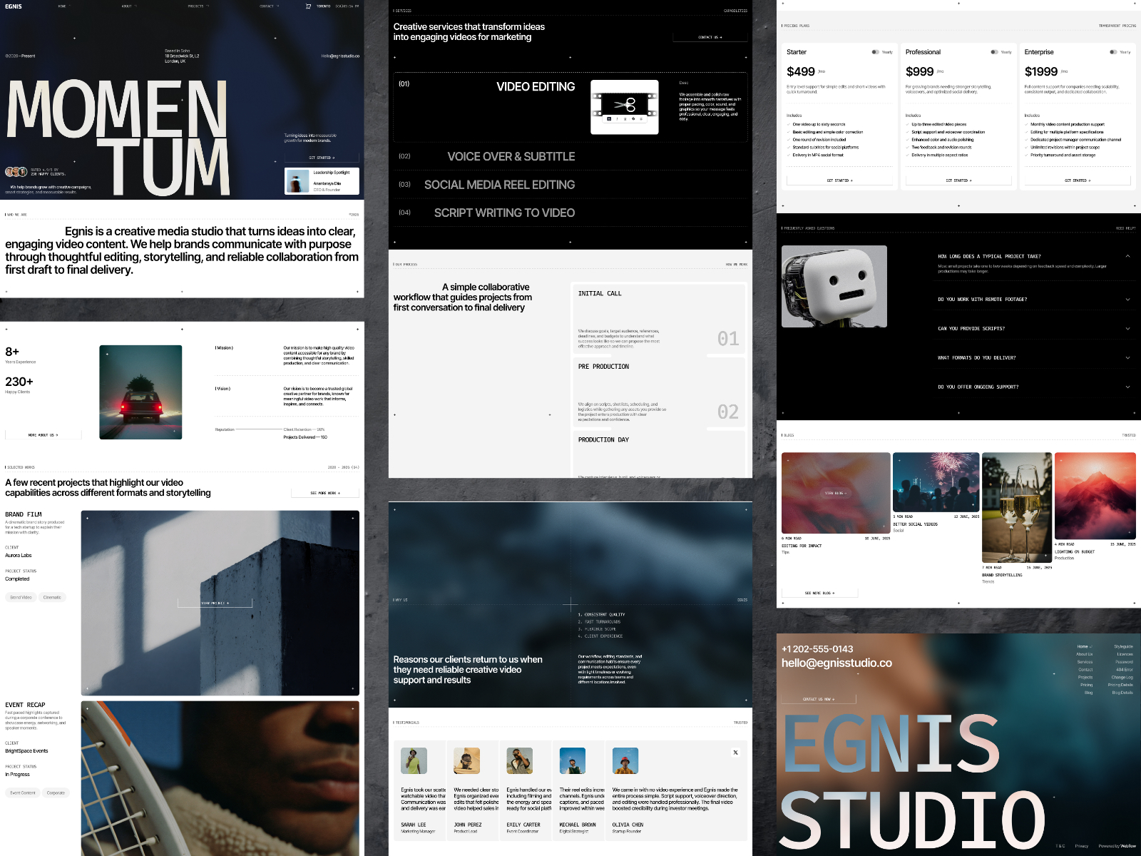现代专业作品集网站设计灵感，作品集 Framer 网站模板详情图 3