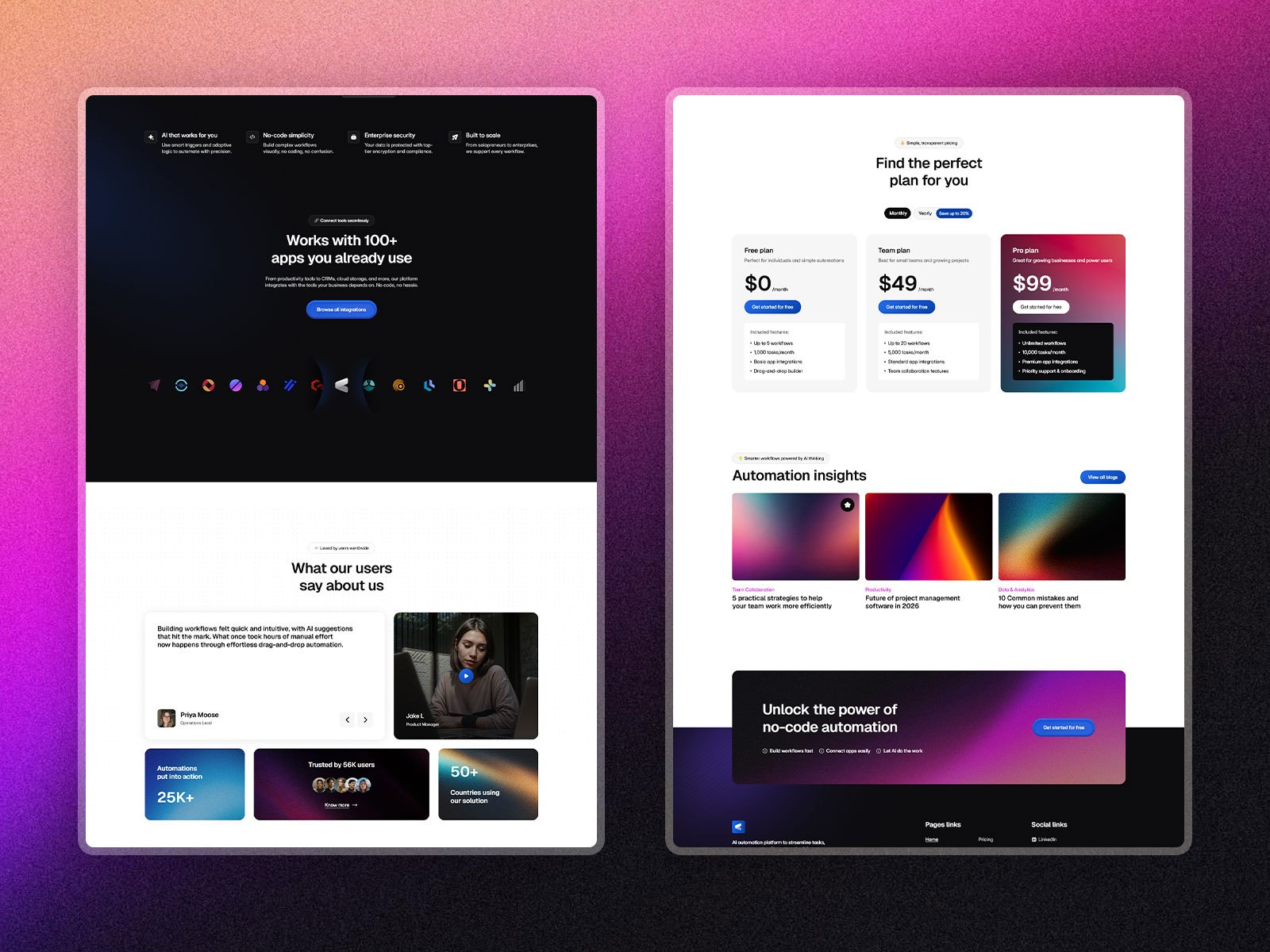 现代专业 AI 产品官网设计灵感，人工智能、教育培训 Framer 网站模板详情图 3