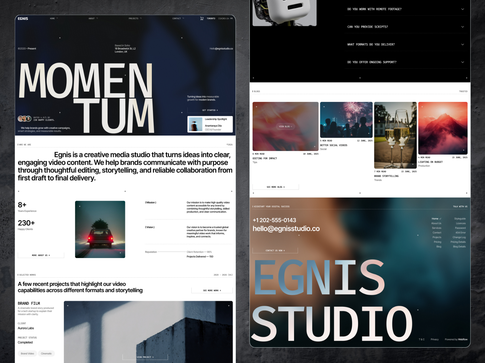 现代专业作品集网站设计灵感，作品集 Framer 网站模板详情图 4