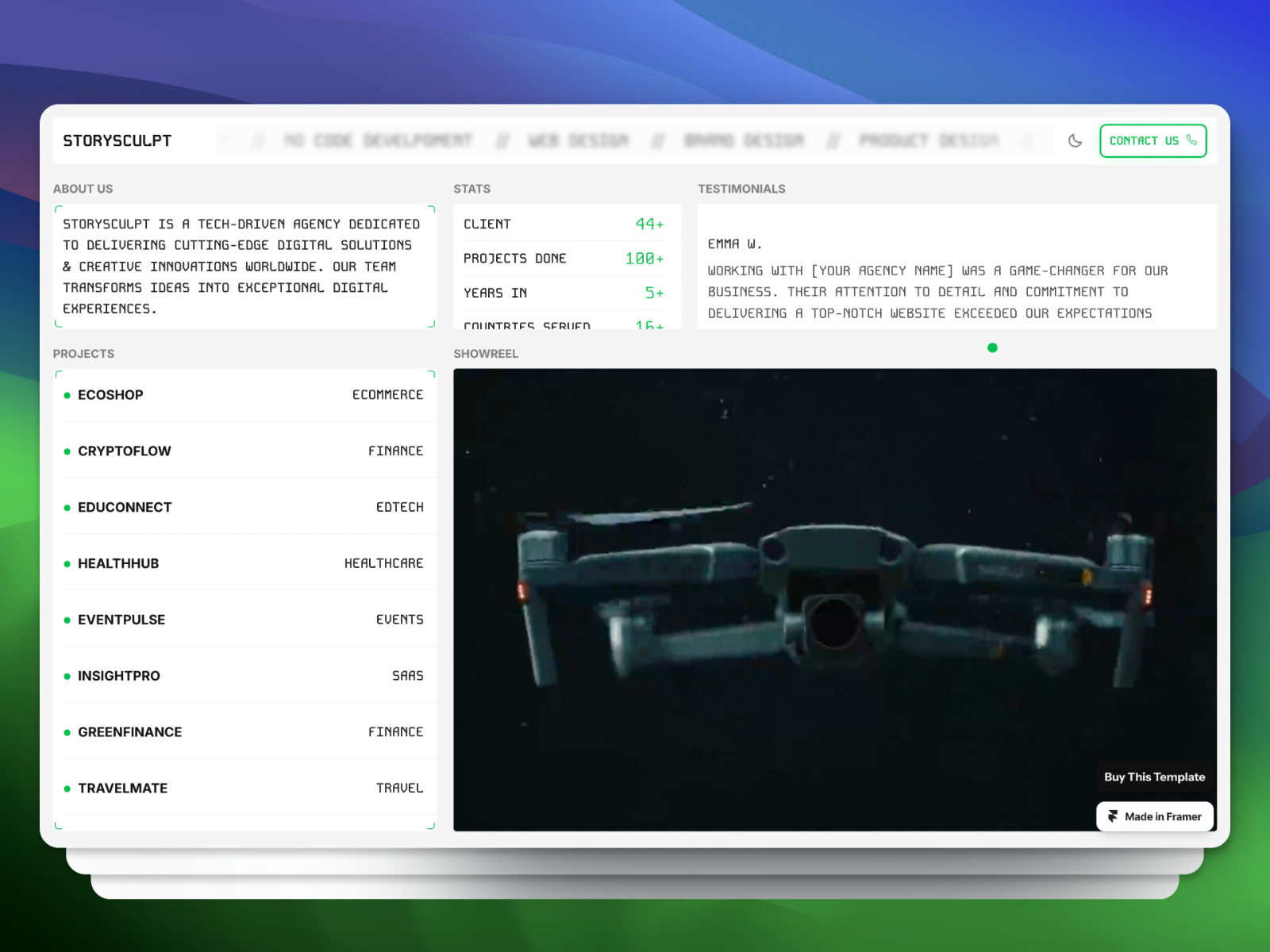创意机构官网设计灵感，设计工作室、作品集 Framer 网站模板详情图 3