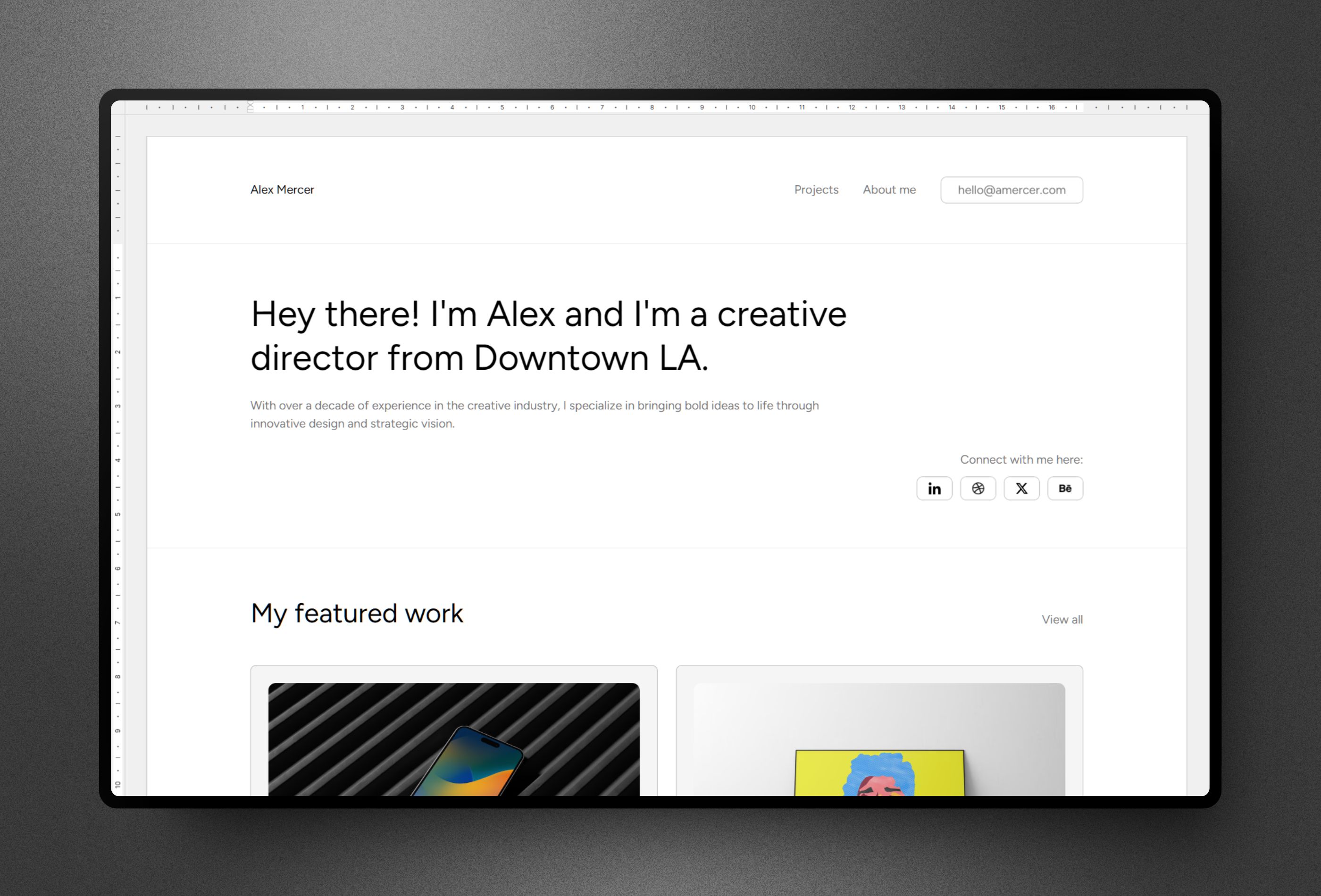 作品集网站设计灵感，设计工作室、作品集 Framer 网站模板详情图 1