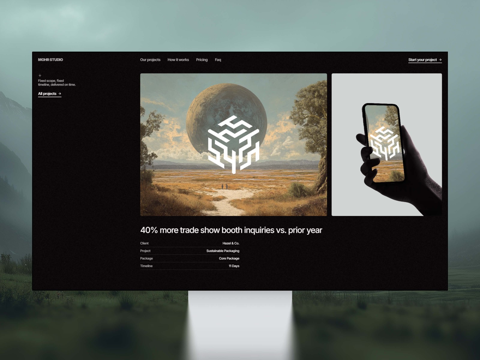 黑白极简排版感作品集网站设计灵感，电商、设计工作室 Framer 网站模板详情图 2