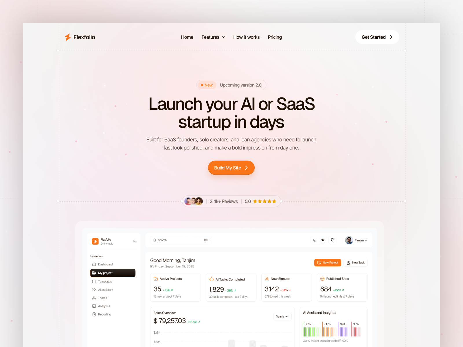 现代专业 AI 产品官网设计灵感，人工智能、SaaS Framer 网站模板详情图 1