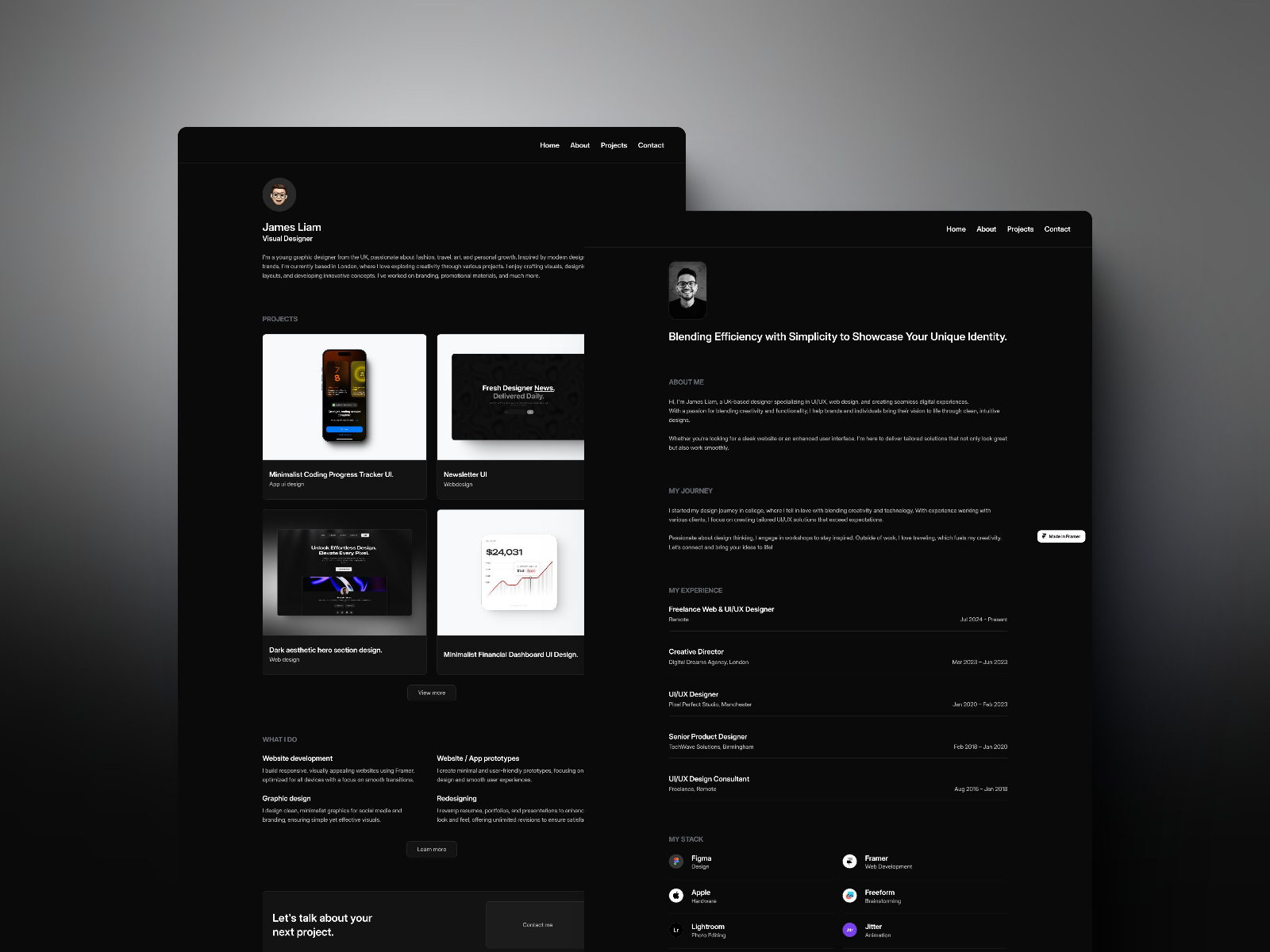 现代作品集网站设计灵感，设计工作室、作品集 Framer 网站模板详情图 2
