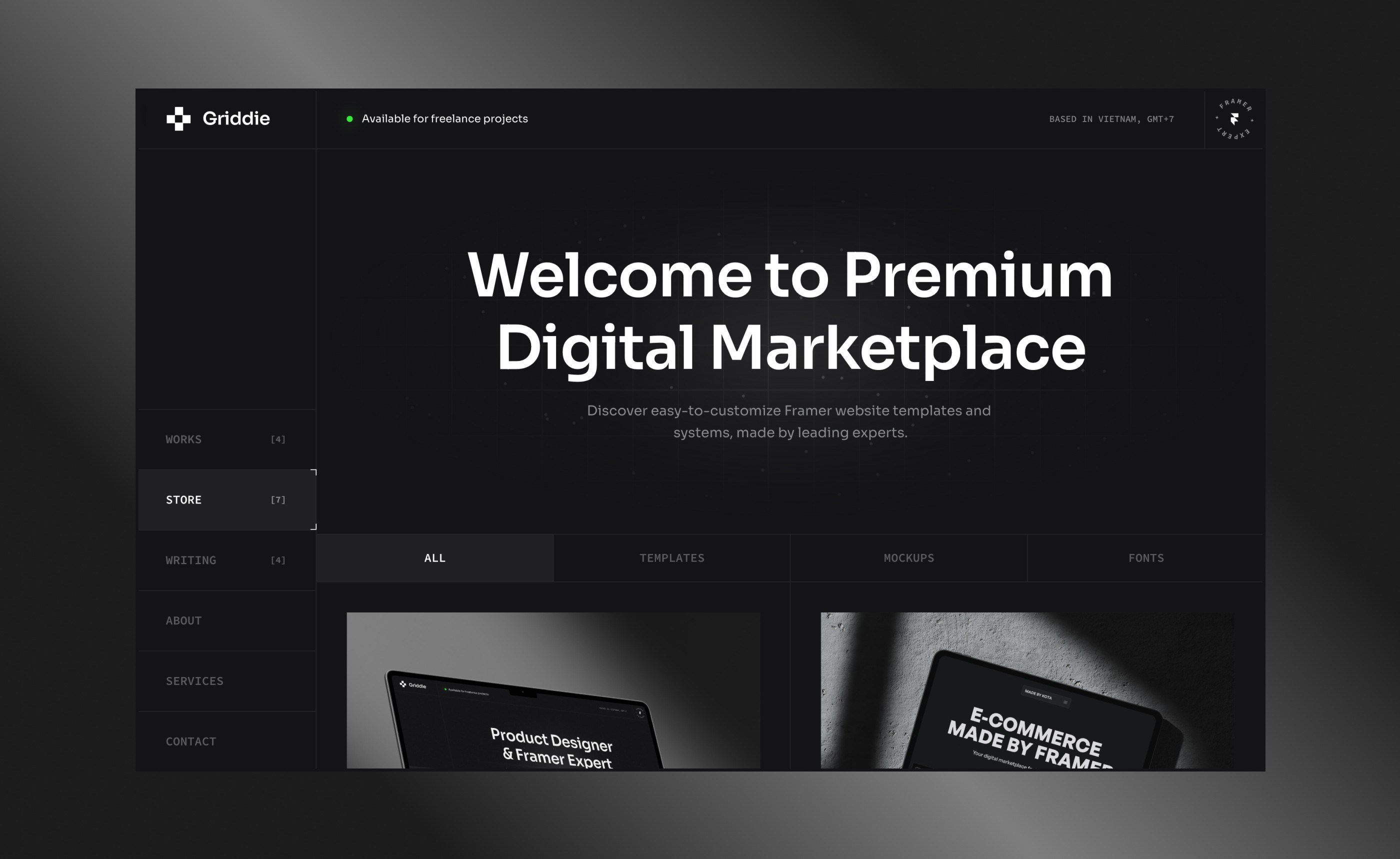 电商网站设计灵感，电商、作品集 Framer 网站模板详情图 3