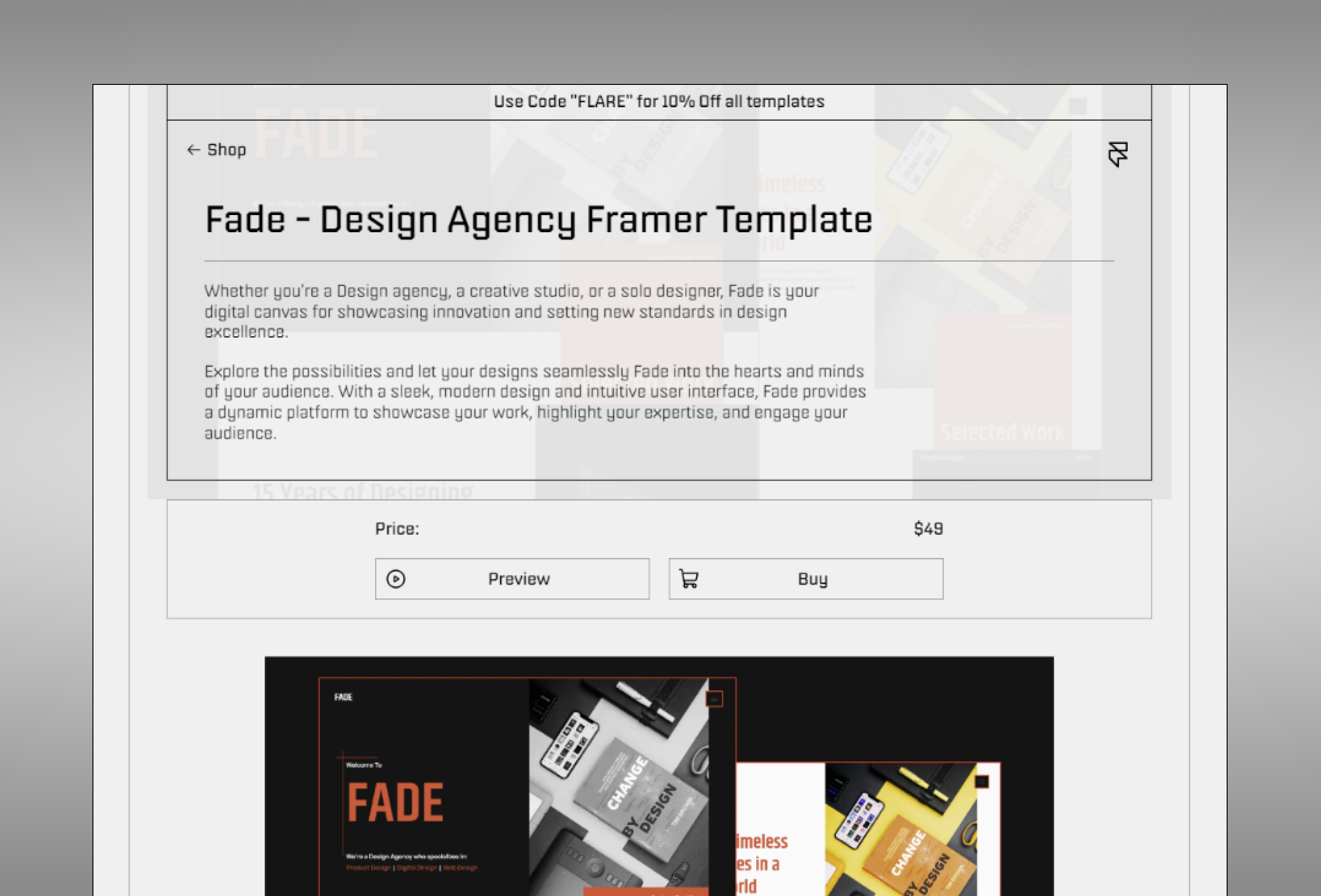 黑白极简现代电商网站设计灵感，电商、作品集 Framer 网站模板详情图 2