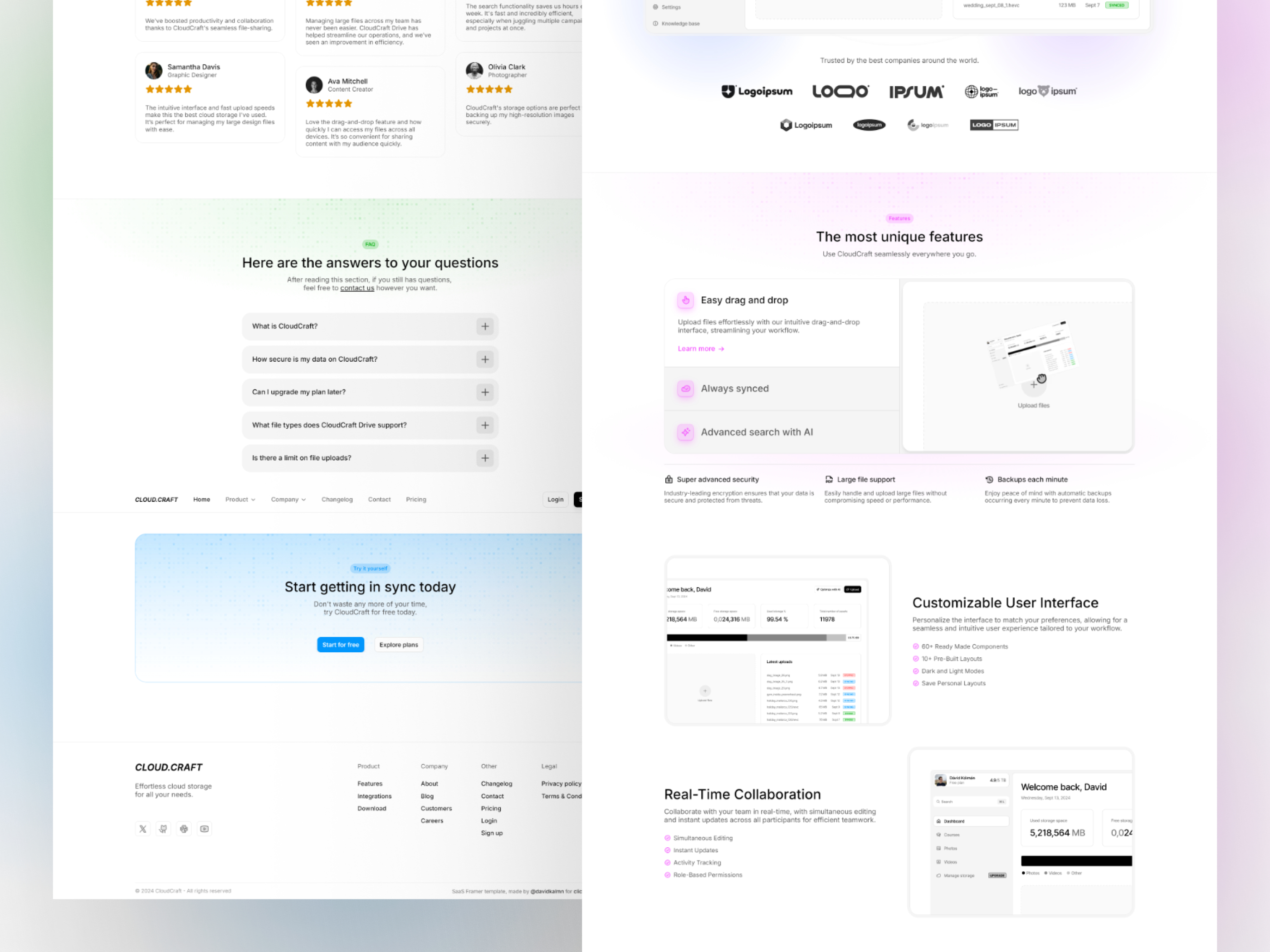 现代 SaaS 产品官网设计灵感，SaaS Framer 网站模板详情图 4