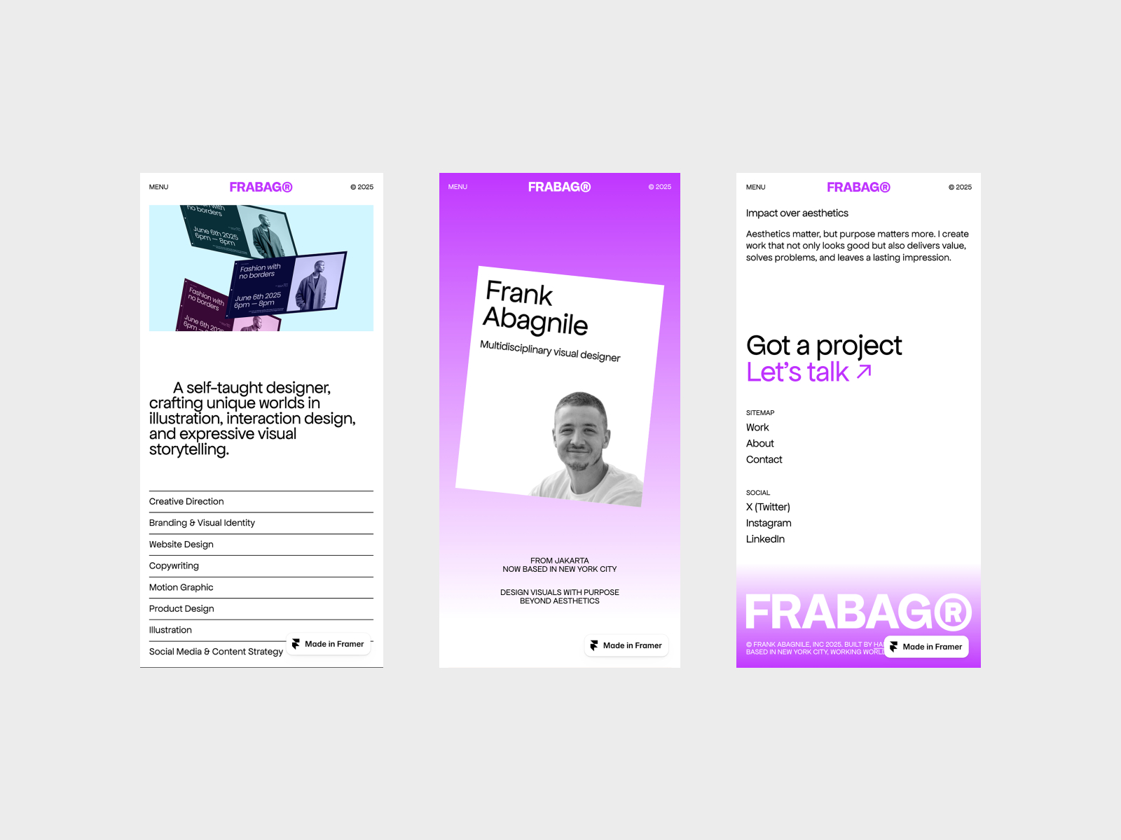 极简现代作品集网站设计灵感，作品集、企业官网 Framer 网站模板详情图 4