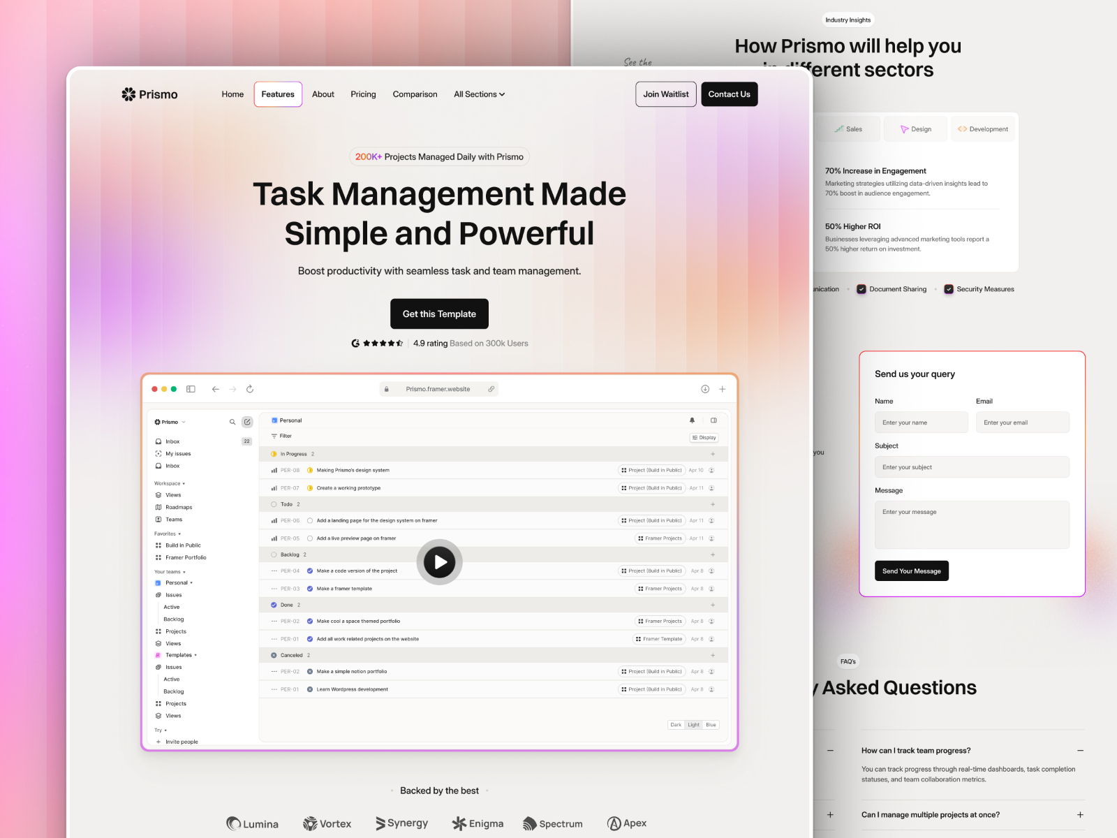 SaaS 产品官网设计灵感，SaaS、落地页 Framer 网站模板详情图 2