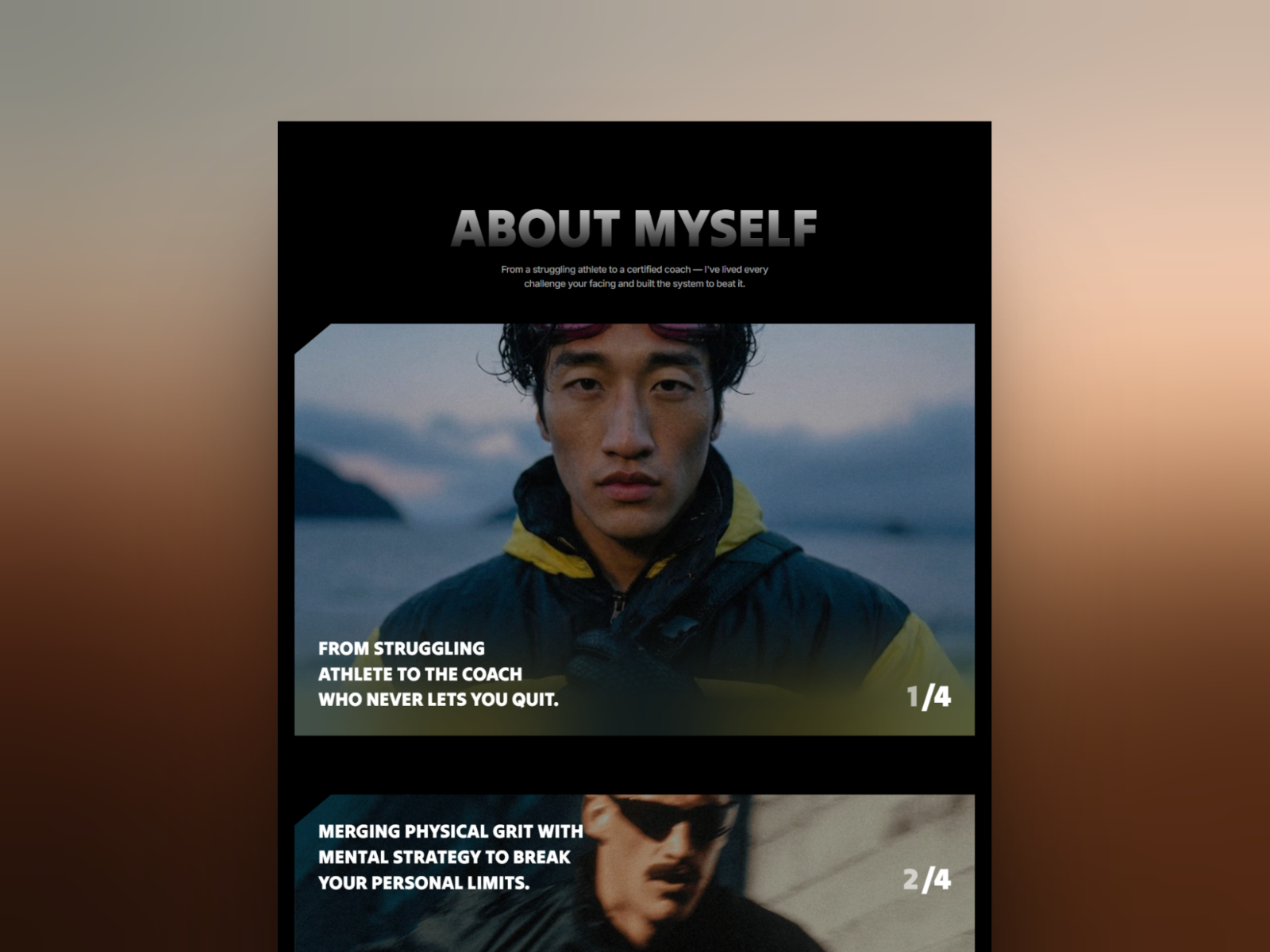 极简现代作品集网站设计灵感，体育健身、作品集 Framer 网站模板详情图 4