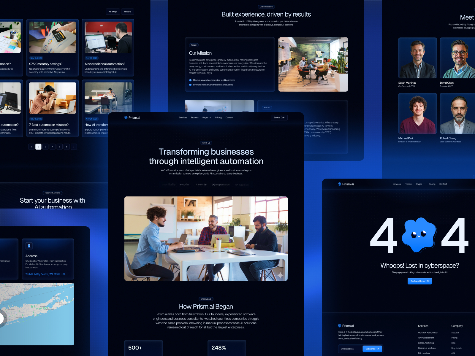 高级暗黑现代 AI 机构落地页设计灵感，人工智能、SaaS Framer 网站模板详情图 4