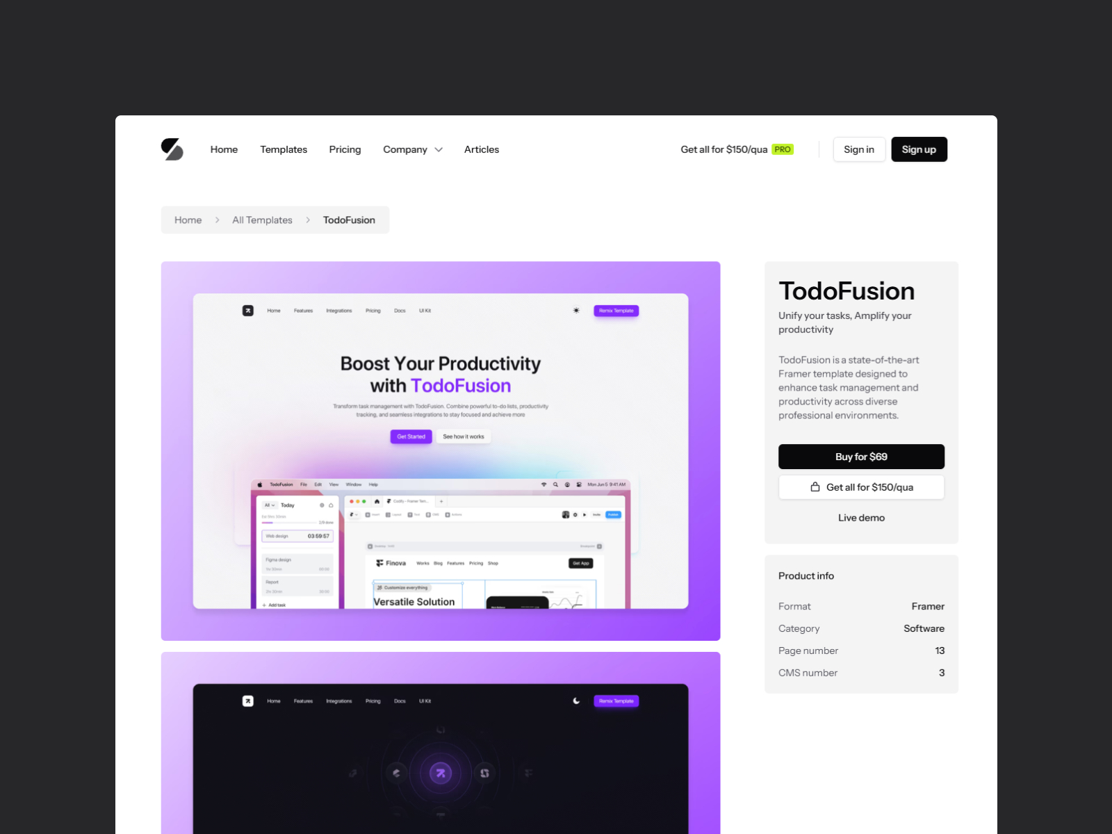 电商网站设计灵感，电商、设计工作室 Framer 网站模板详情图 2