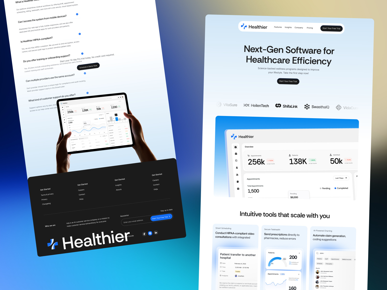 现代专业 SaaS 产品官网设计灵感，医疗健康、SaaS Framer 网站模板详情图 3