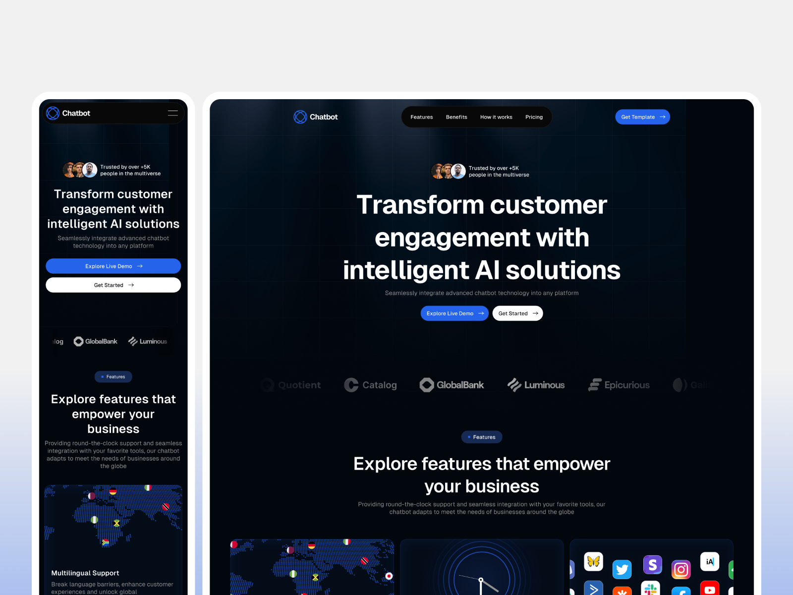 高级暗黑现代 AI 产品官网设计灵感，人工智能、SaaS Framer 网站模板详情图 3