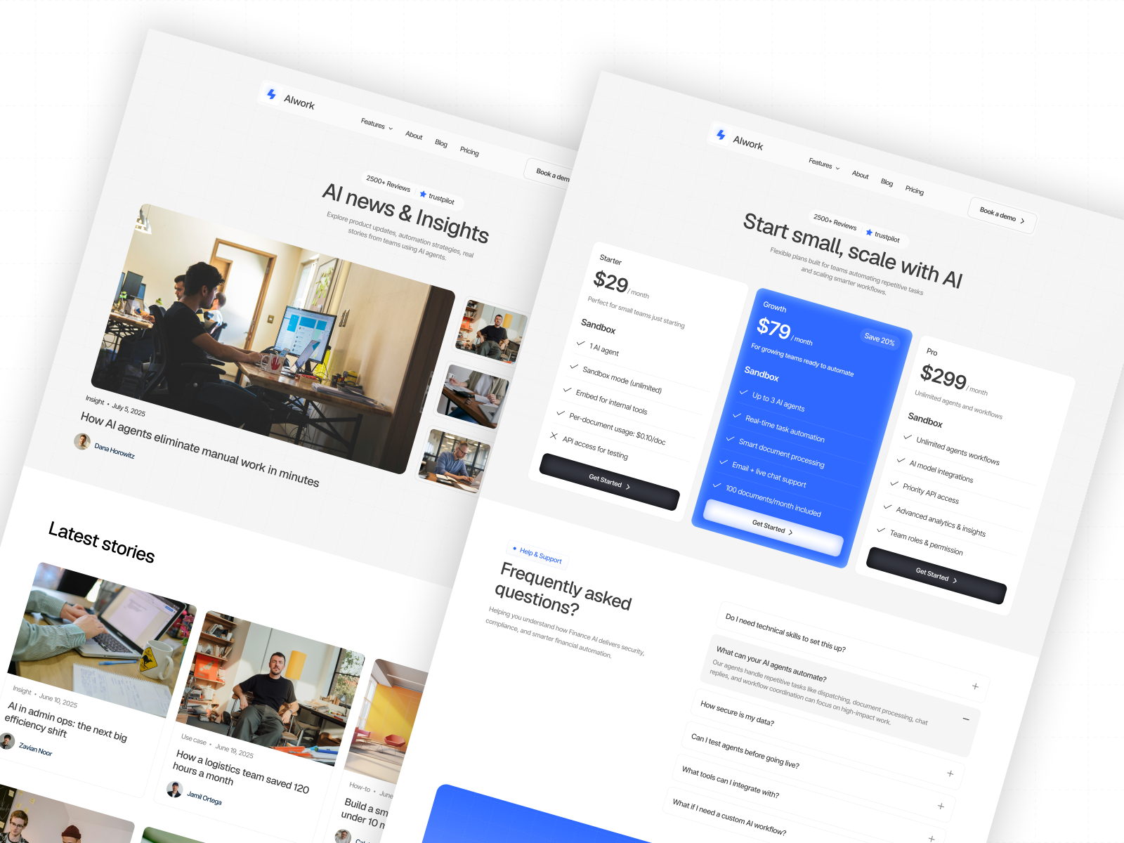 现代专业 AI 产品官网设计灵感，人工智能、SaaS Framer 网站模板详情图 2