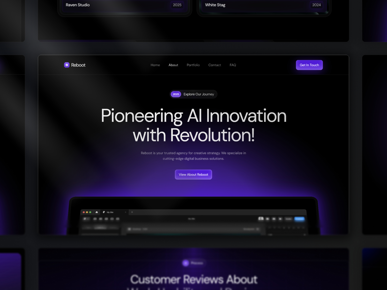 黑白极简动效 AI 机构落地页设计灵感，人工智能、设计工作室 Framer 网站模板详情图 3