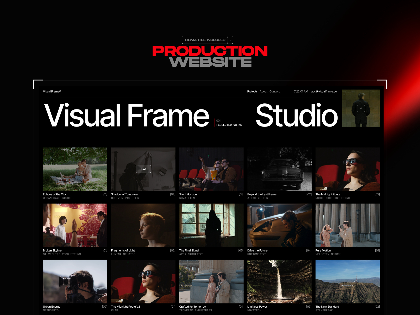 高级暗黑现代作品集网站设计灵感，博客内容、作品集 Framer 网站模板详情图 2