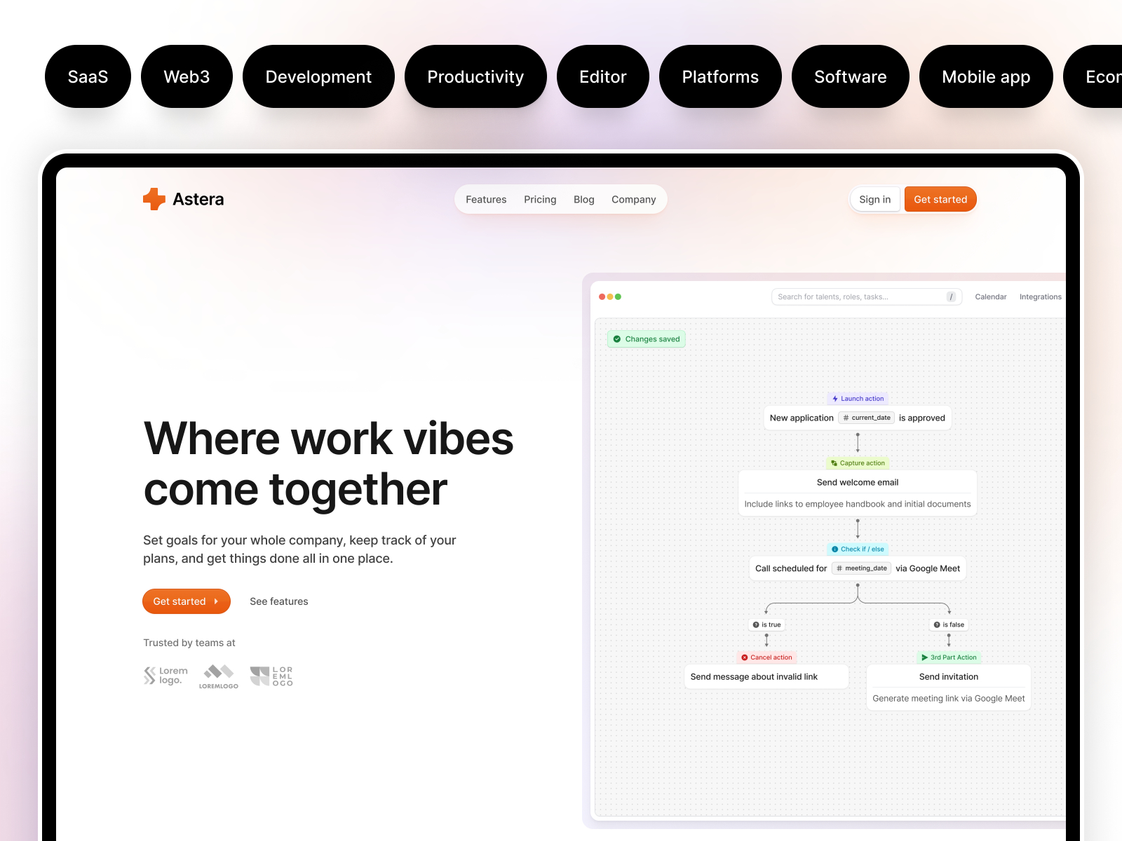 现代动效 AI 产品官网设计灵感，Web3、人工智能 Framer 网站模板详情图 1