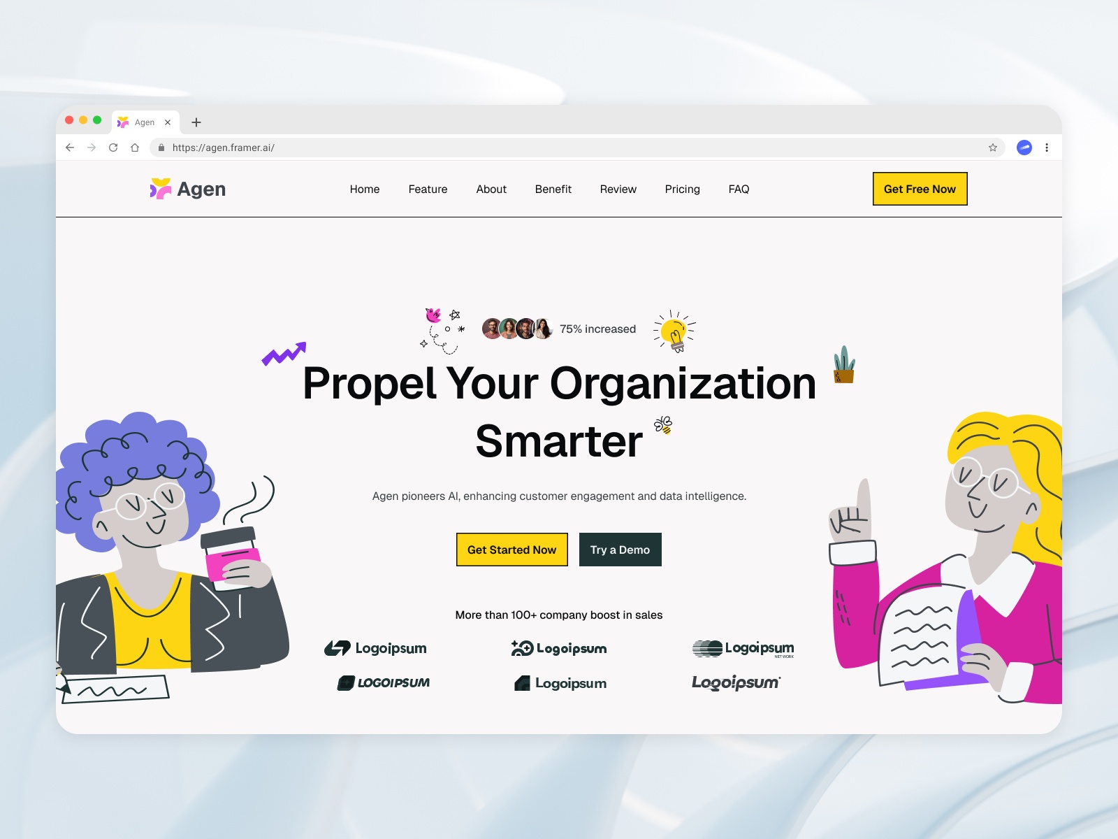 现代彩色 AI 产品官网设计灵感，人工智能、SaaS Framer 网站模板详情图 1