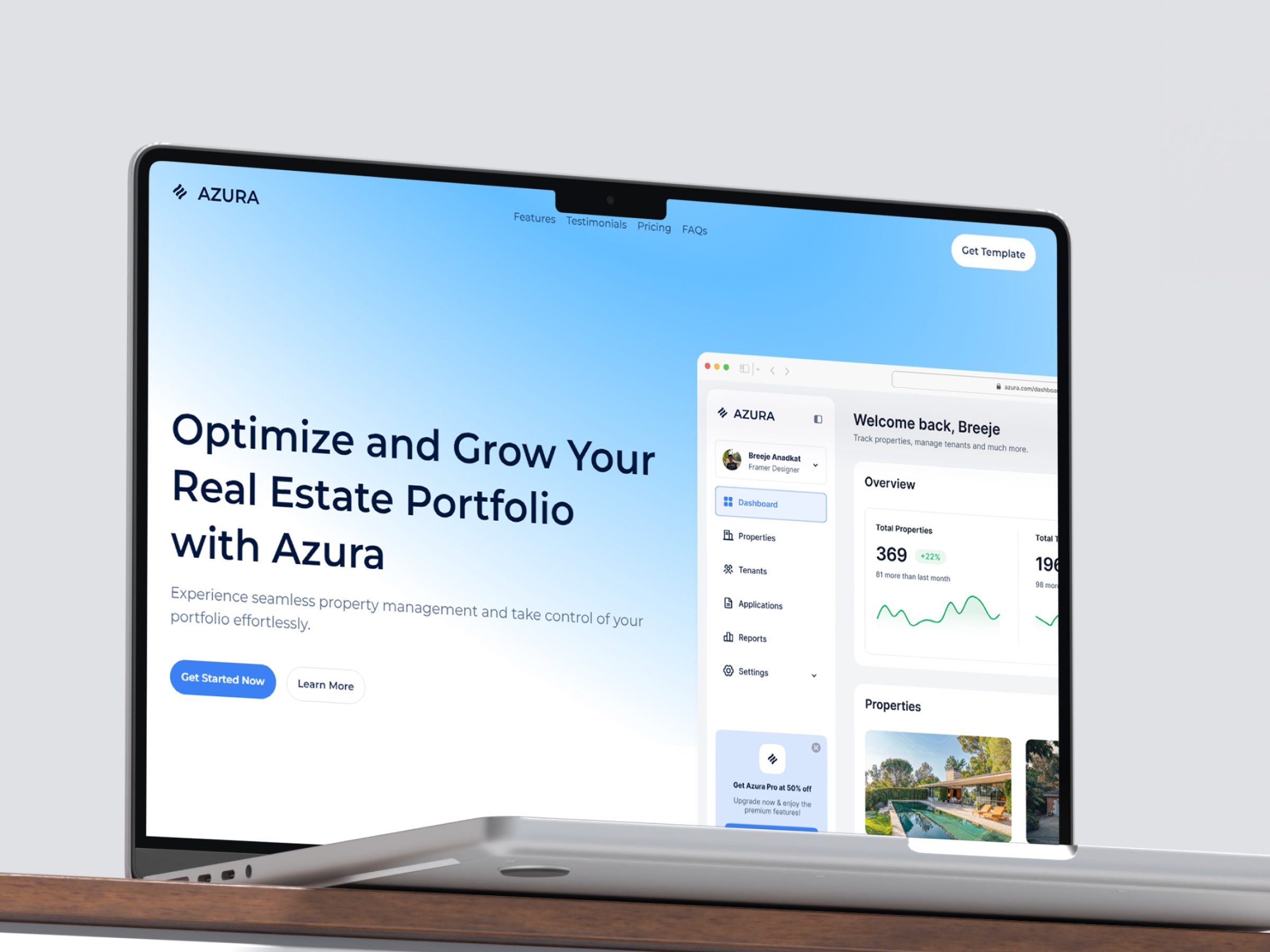 AI 产品官网设计灵感，人工智能、房地产 Framer 网站模板详情图 1