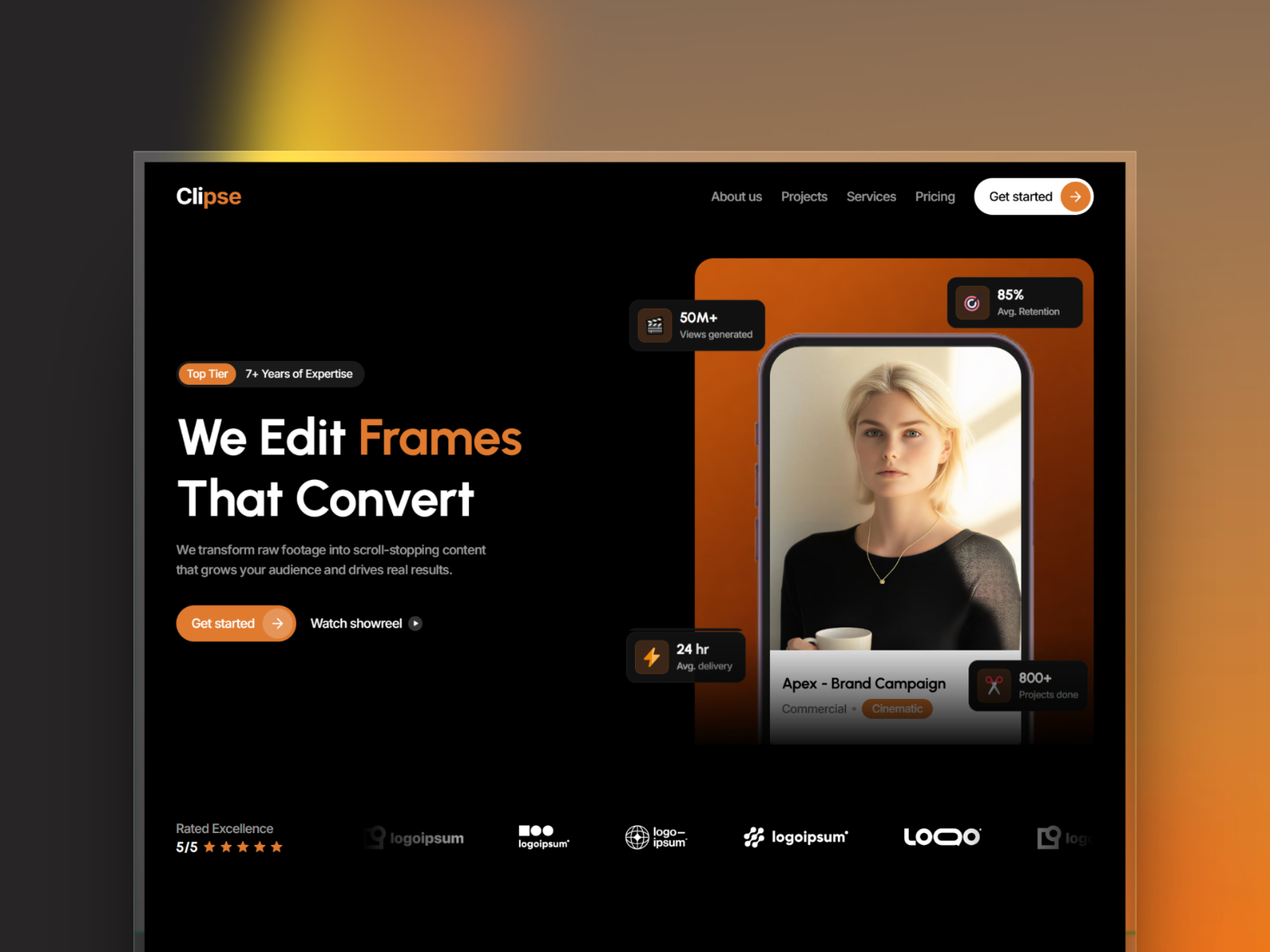 高级暗黑现代创意机构官网设计灵感，电商、博客内容 Framer 网站模板详情图 1