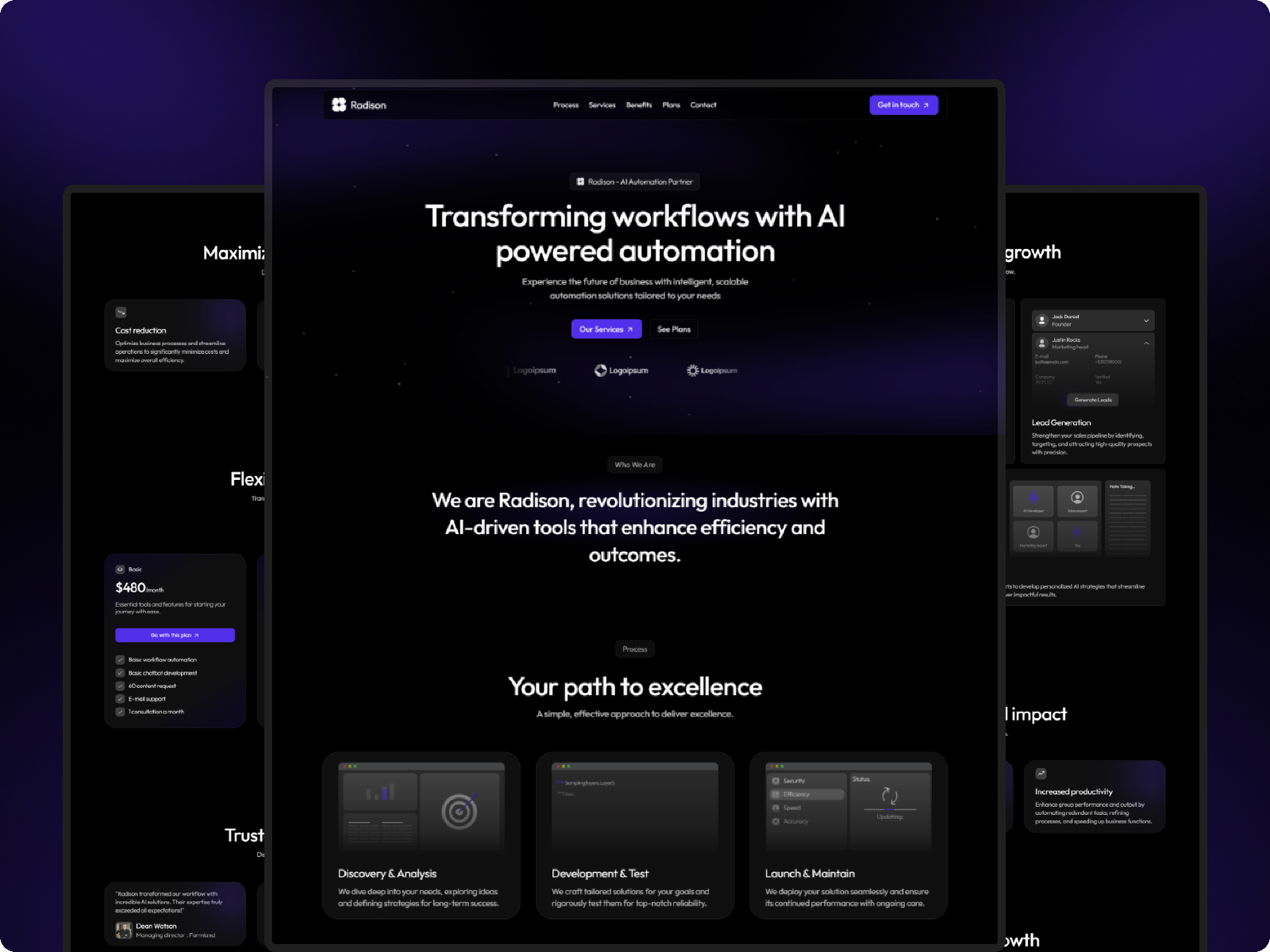 现代动效 AI 机构落地页设计灵感，人工智能、SaaS Framer 网站模板详情图 1