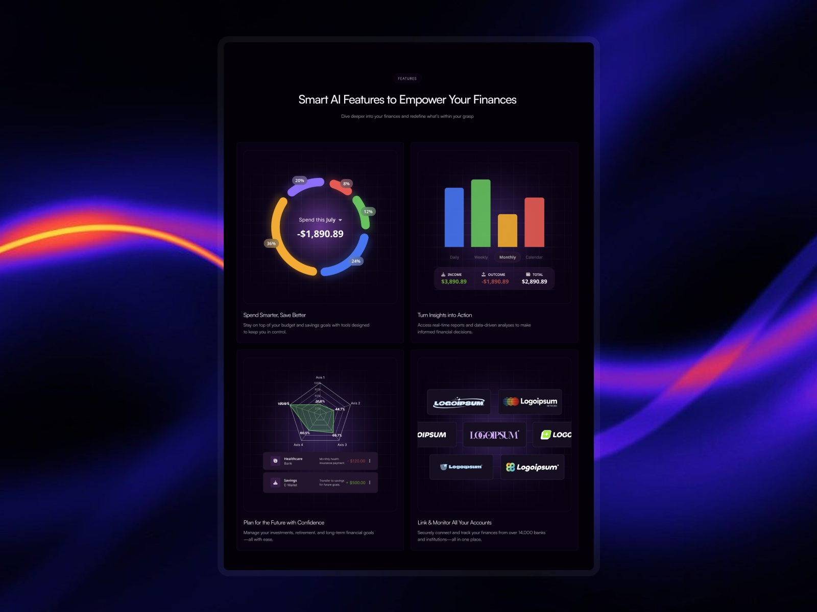 专业动效 AI 产品官网设计灵感，人工智能、金融科技 Framer 网站模板详情图 3