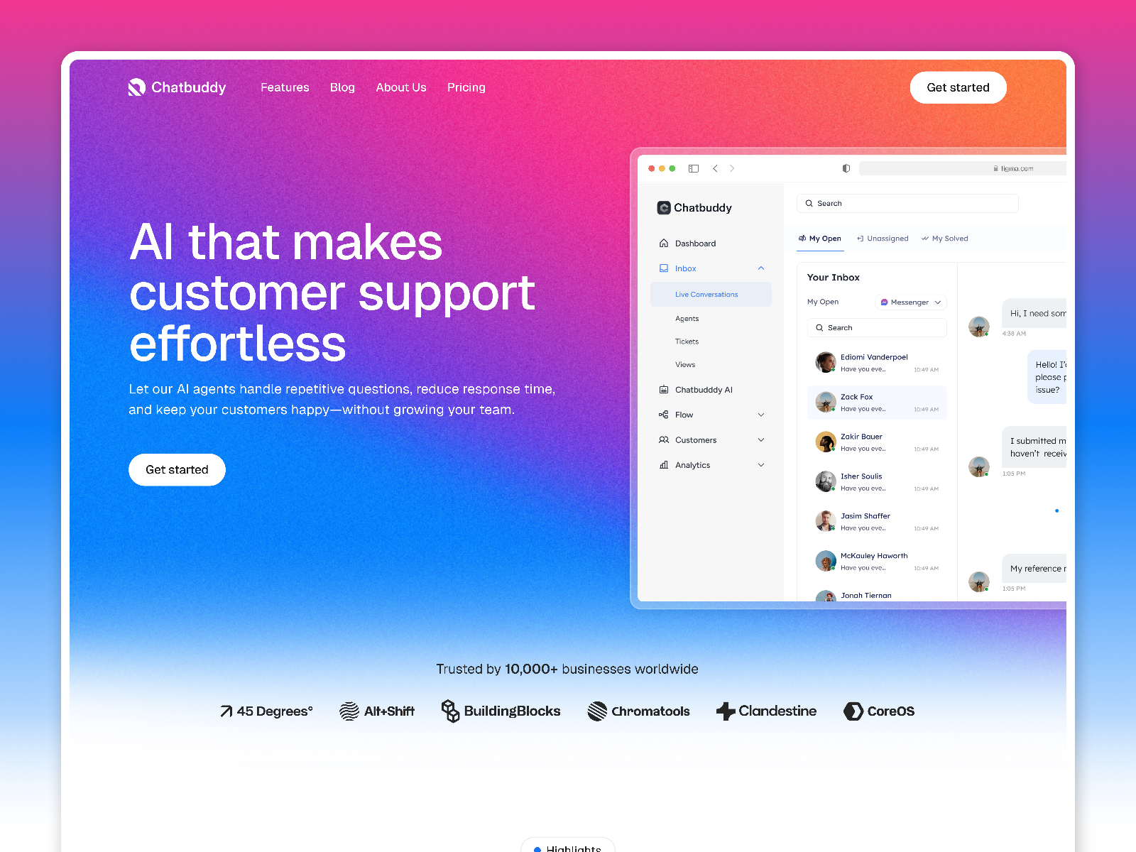 现代专业 AI 产品官网设计灵感，人工智能、博客内容 Framer 网站模板详情图 1