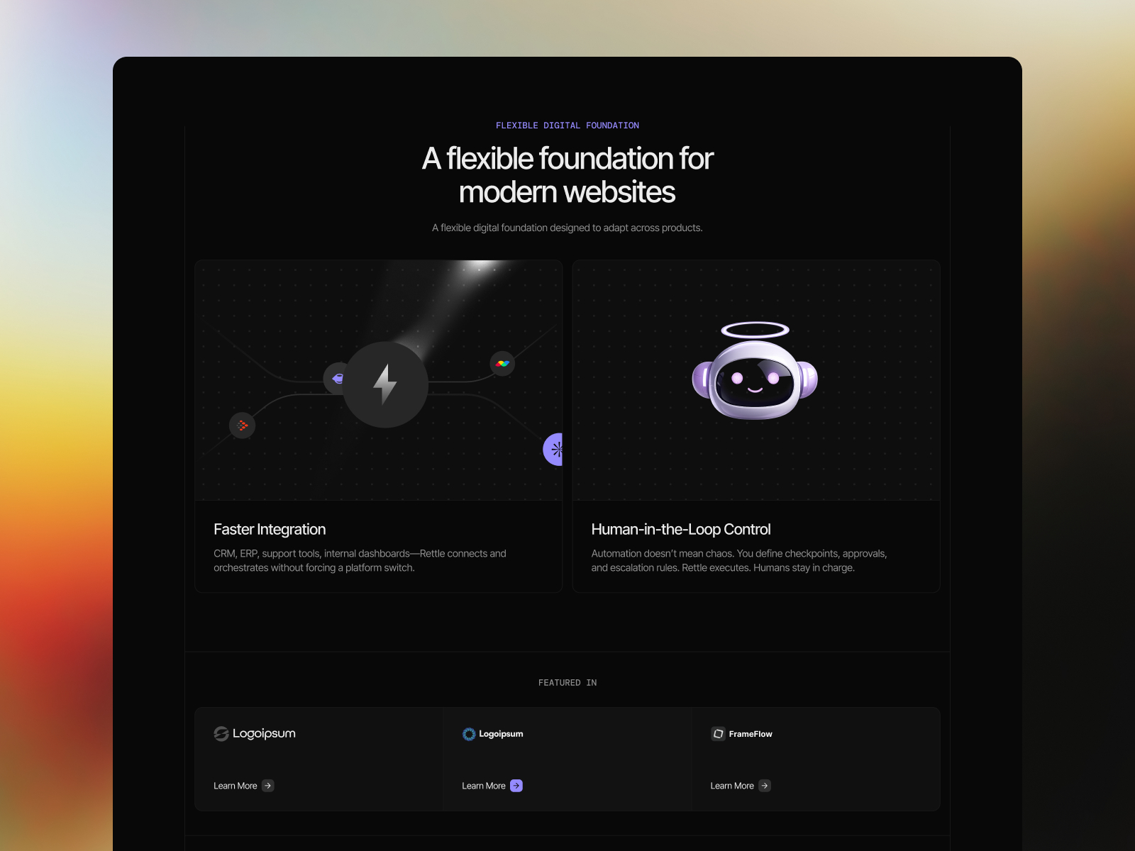 高级暗黑现代 AI 产品官网设计灵感，人工智能、SaaS Framer 网站模板详情图 2