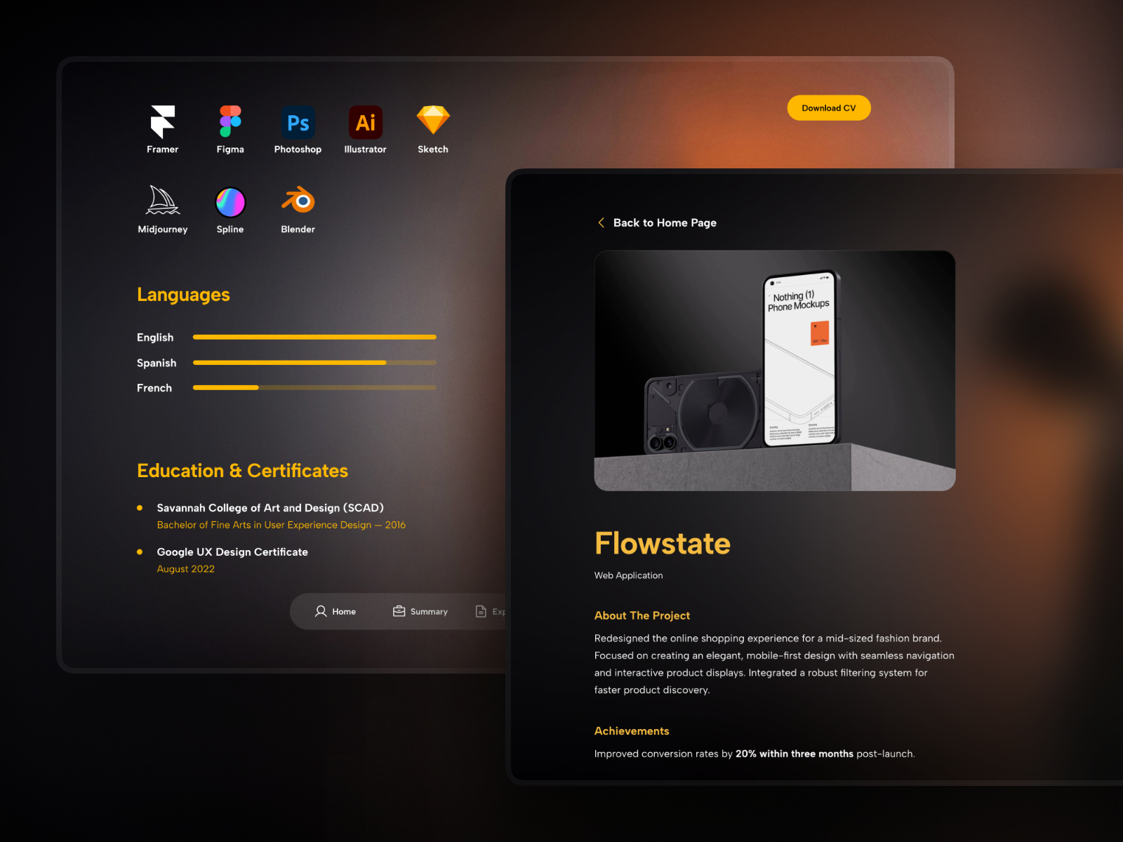 极简专业作品集网站设计灵感，作品集 Framer 网站模板详情图 2