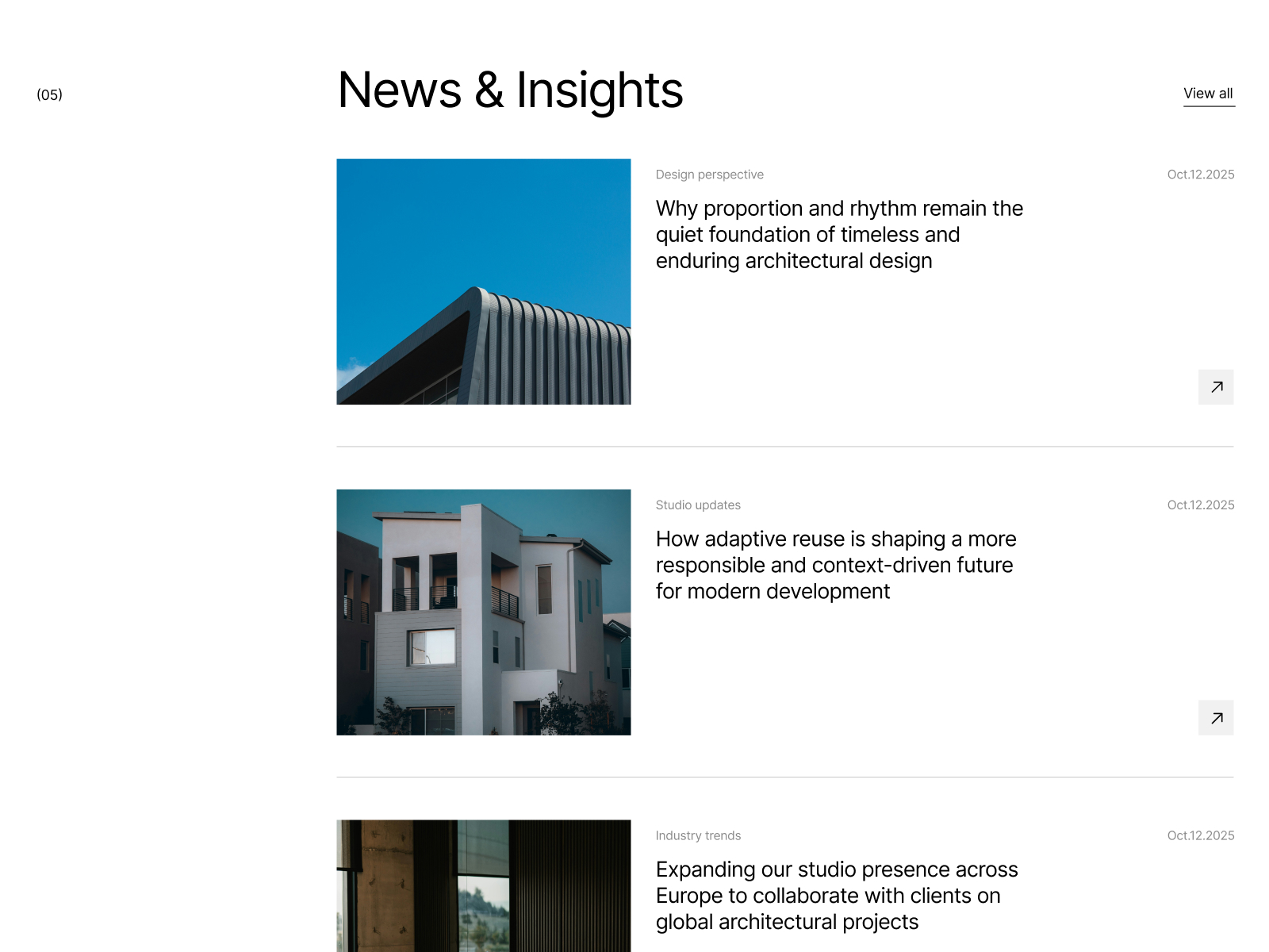 黑白极简现代房地产网站设计灵感，房地产、建筑空间 Framer 网站模板详情图 2