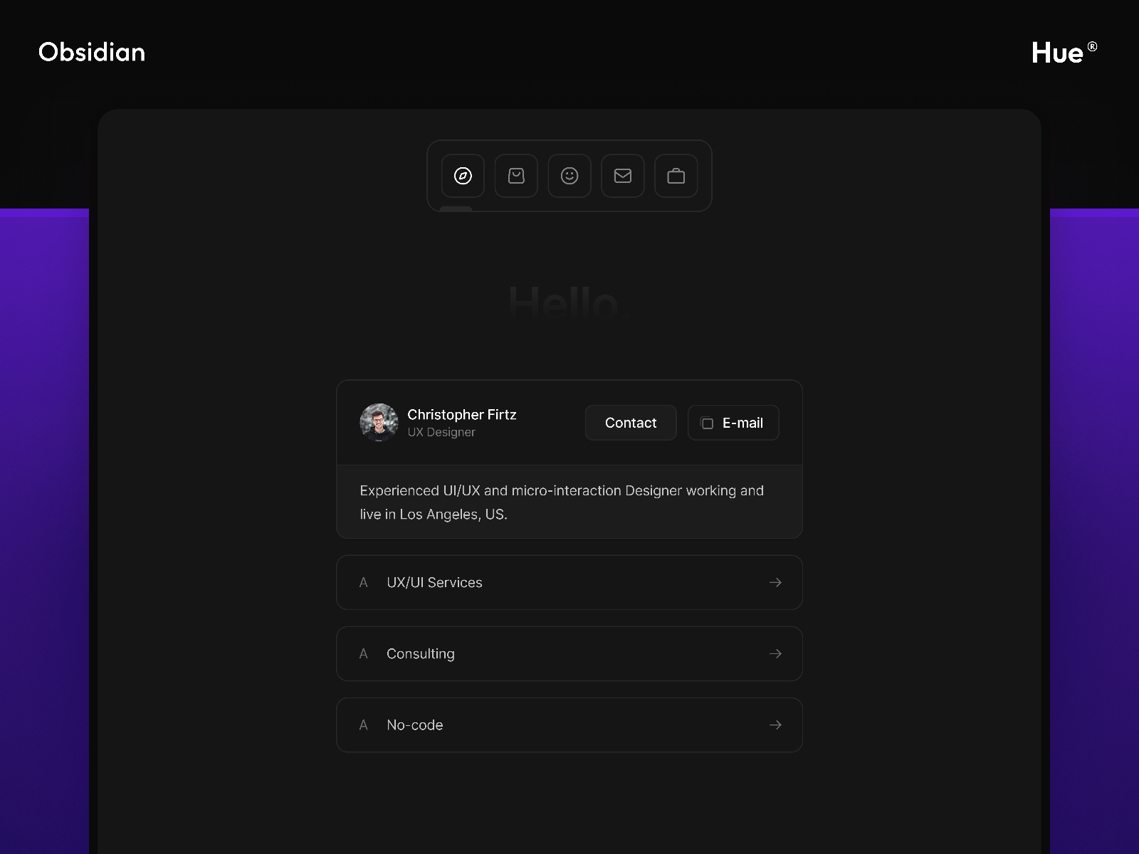 高级暗黑现代作品集网站设计灵感，电商、作品集 Framer 网站模板详情图 1