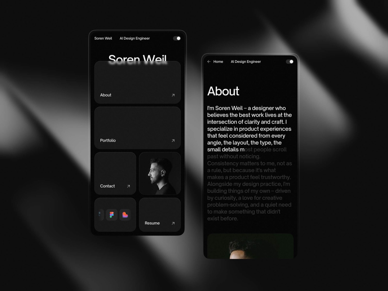 黑白极简专业作品集网站设计灵感，设计工作室、作品集 Framer 网站模板详情图 4