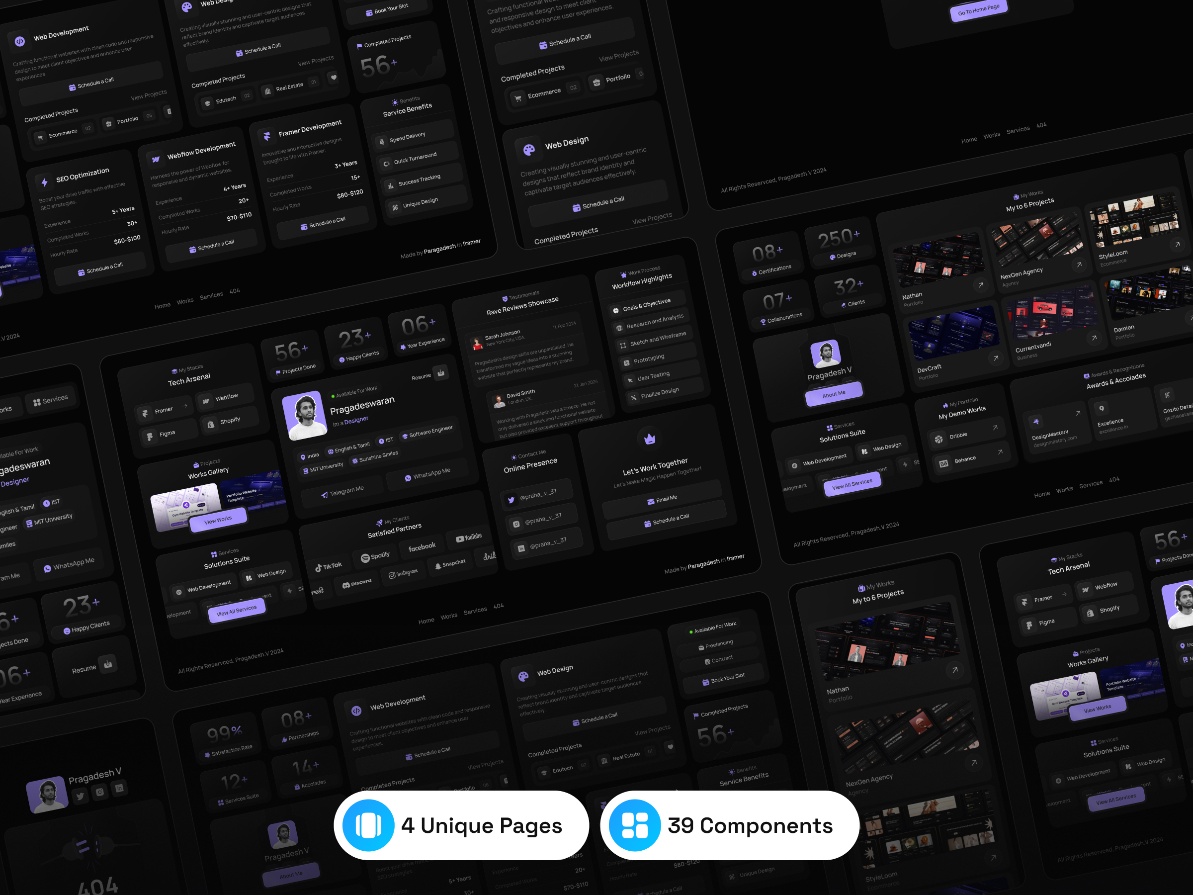 现代作品集网站设计灵感，SaaS、作品集 Framer 网站模板详情图 4
