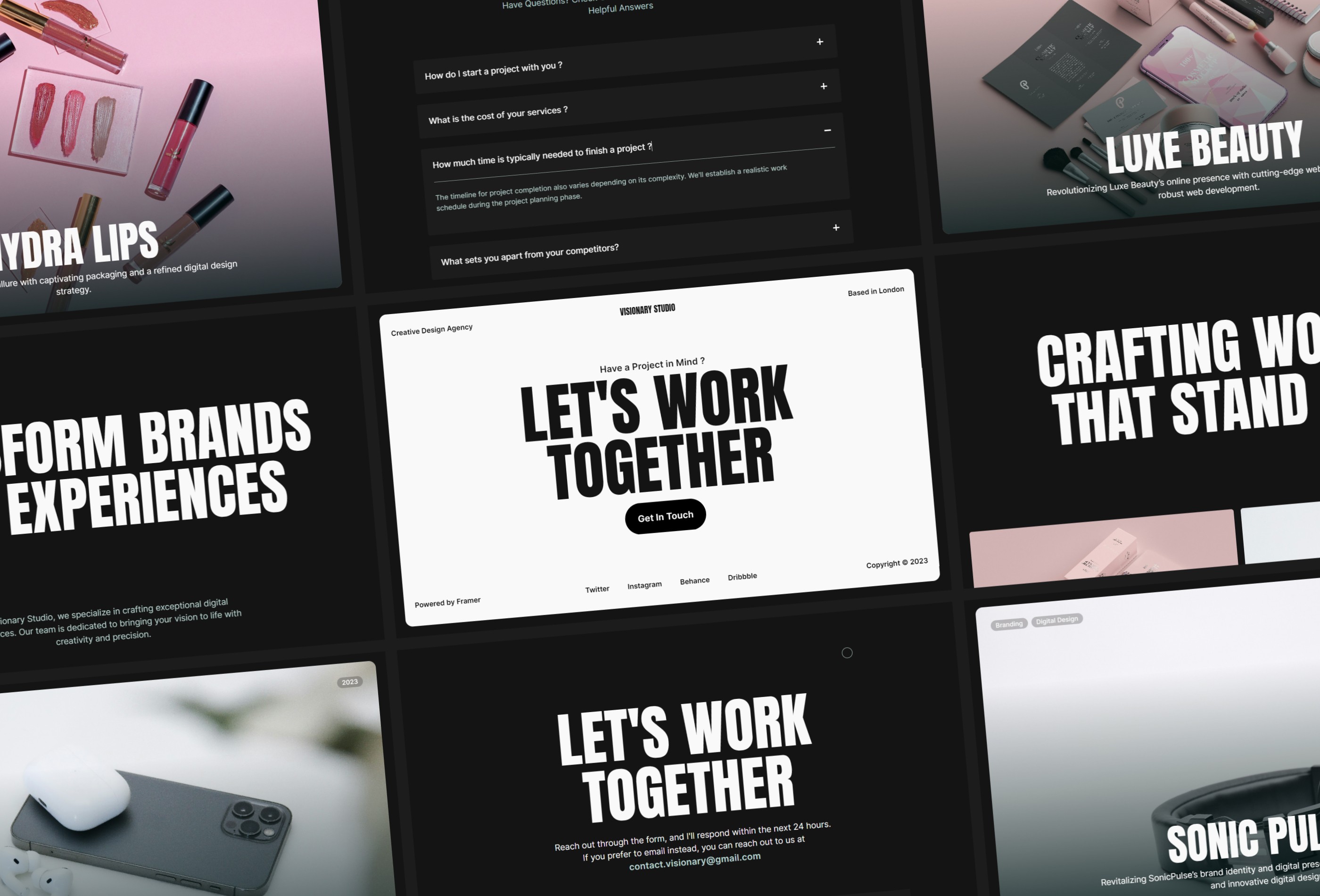 创意机构官网设计灵感，设计工作室、作品集 Framer 网站模板详情图 4