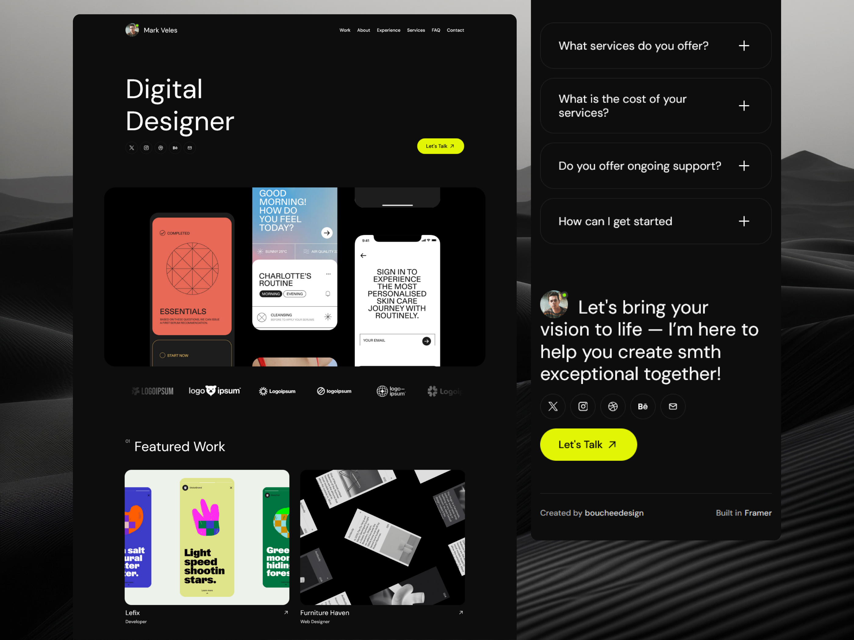 动效3D 插画风作品集网站设计灵感，SaaS、作品集 Framer 网站模板详情图 2