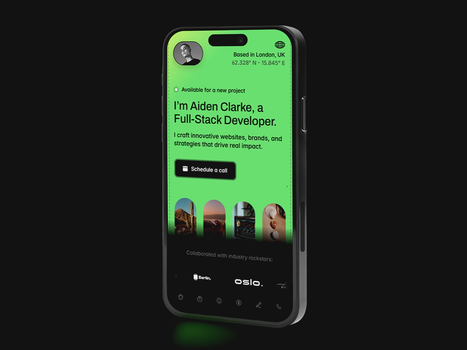 高级暗黑现代作品集网站设计灵感，设计工作室、作品集 Framer 网站模板详情图 2