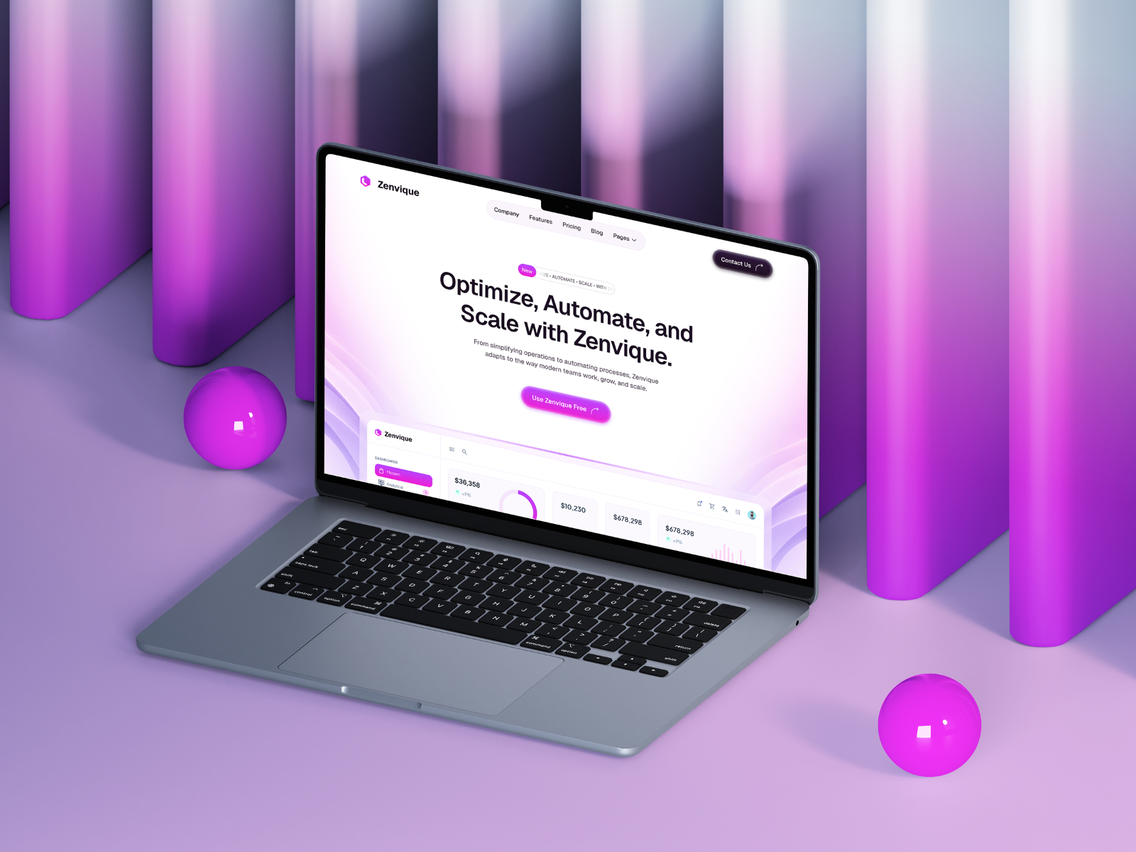 动效渐变 SaaS 产品官网设计灵感，SaaS Framer 网站模板详情图 1