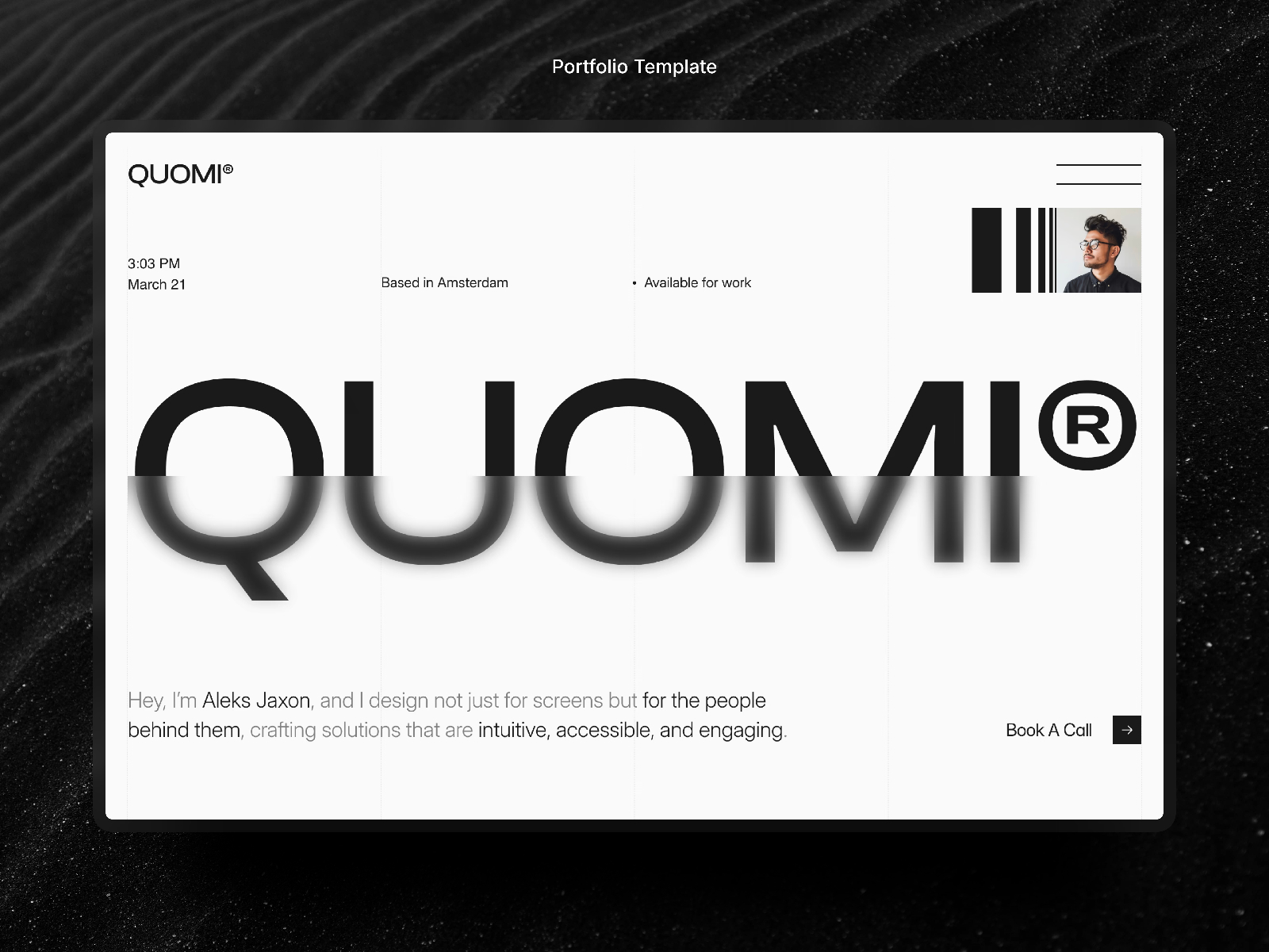 黑白极简专业创意机构官网设计灵感，SaaS、设计工作室 Framer 网站模板详情图 1