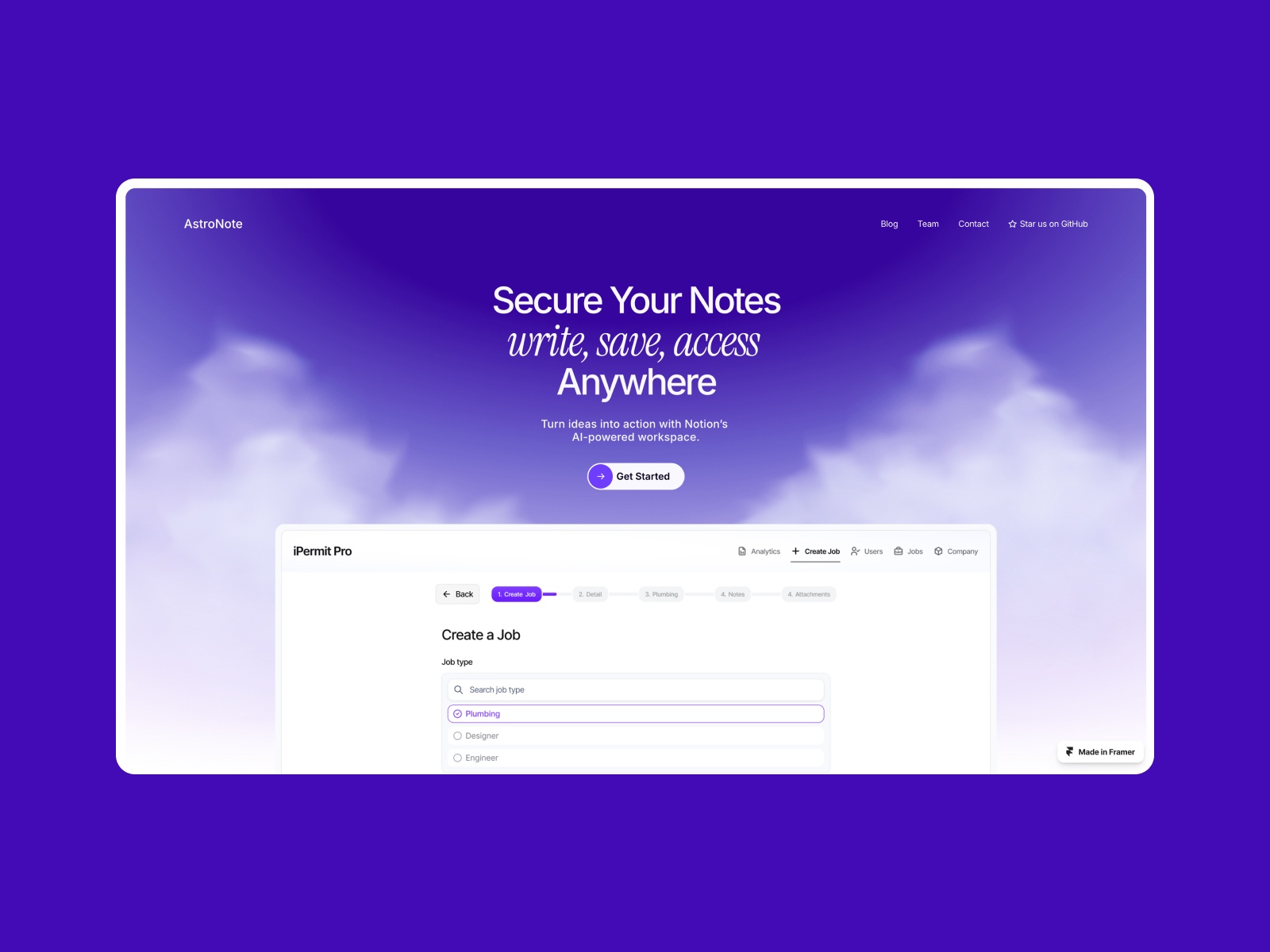 SaaS 产品官网设计灵感，SaaS、设计工作室 Framer 网站模板详情图 1