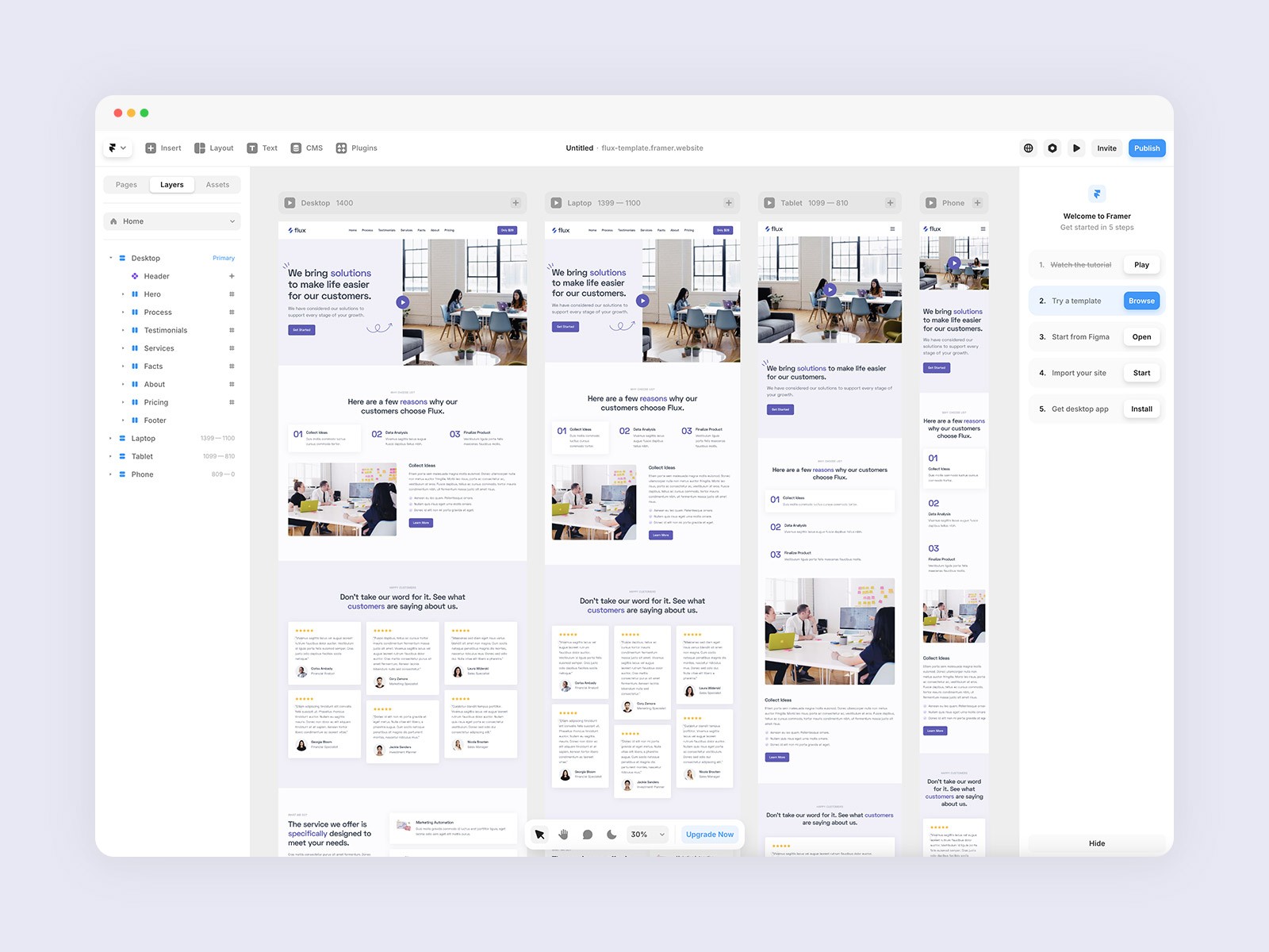 极简现代企业服务官网设计灵感，SaaS、企业官网 Framer 网站模板详情图 3
