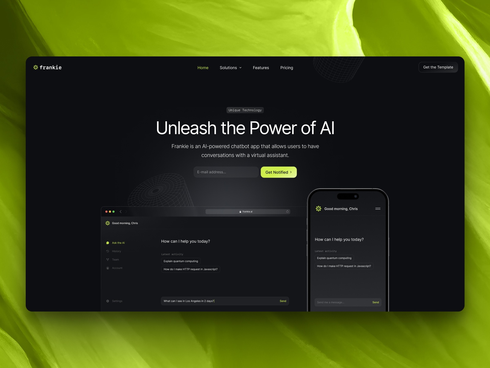 AI 产品官网设计灵感，Web3、人工智能 Framer 网站模板详情图 1