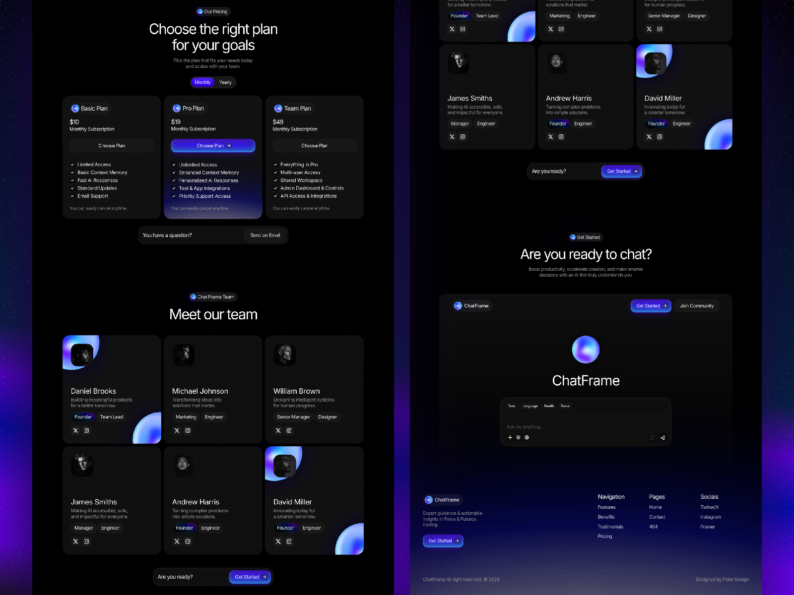 高级暗黑现代 AI 机构落地页设计灵感，人工智能、SaaS Framer 网站模板详情图 2